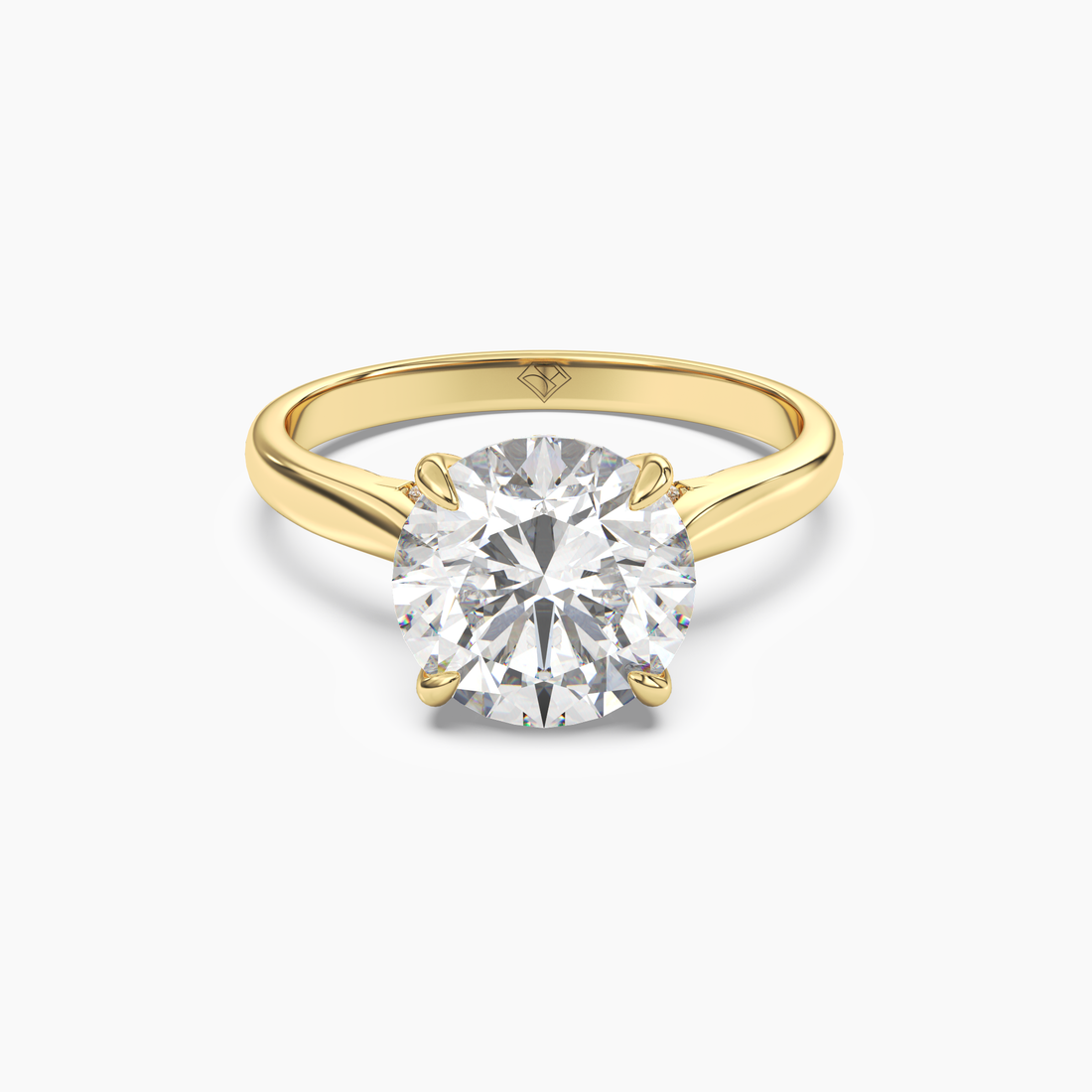 Genevieve 2.5 Carat Round Cut Hidden Halo Lab Grown Diamond Ring in 14K Yellow Gold
