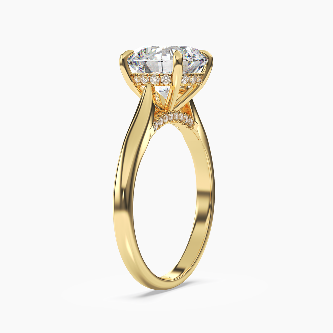 Genevieve 4.5 Carat Round Cut Hidden Halo Lab Grown Diamond Ring in 14K White Gold - View 5