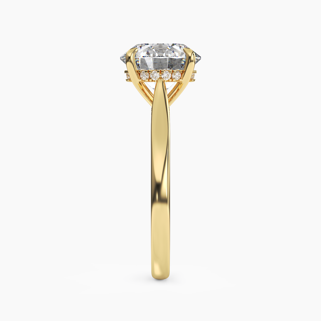 Genevieve 1 Carat Round Cut Hidden Halo Lab Grown Diamond Ring in 14K Rose Gold - View 9