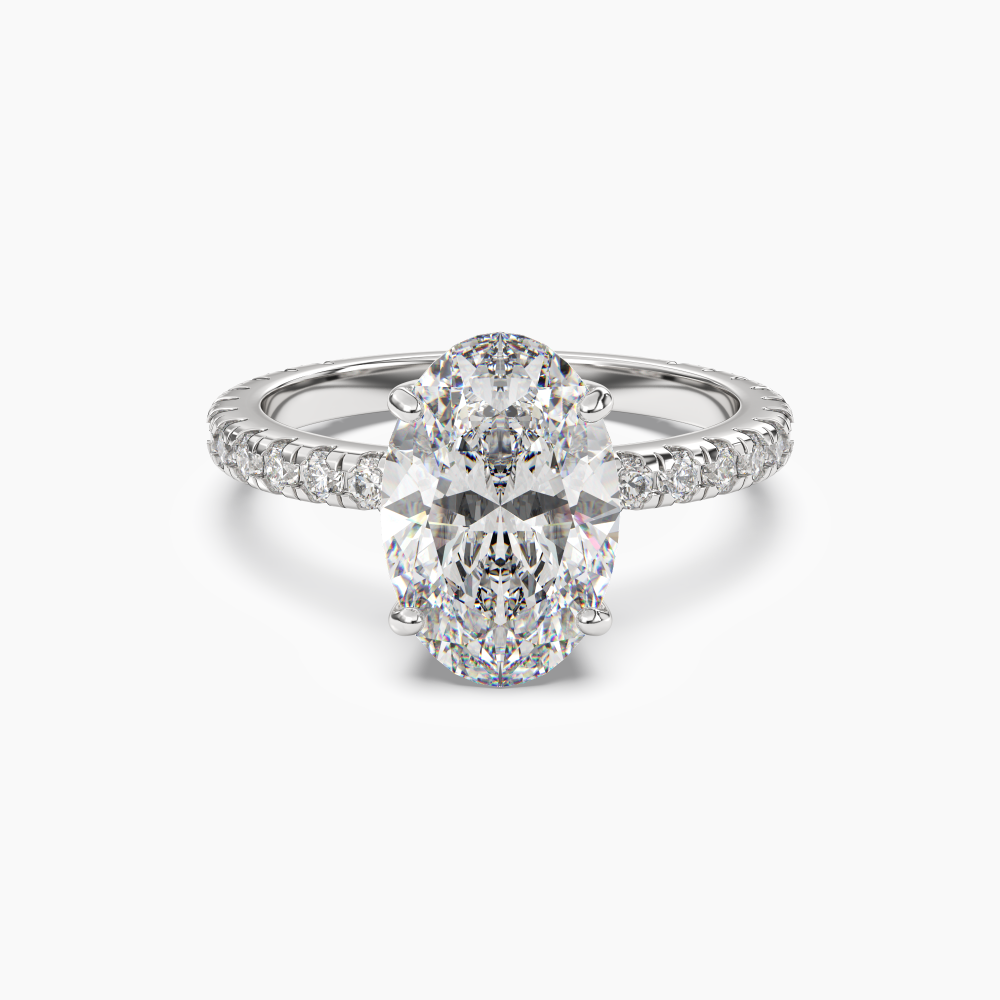 Aurora 2.5 Carat Oval Cut Pave Lab Grown Diamond Ring in 10K White Gold