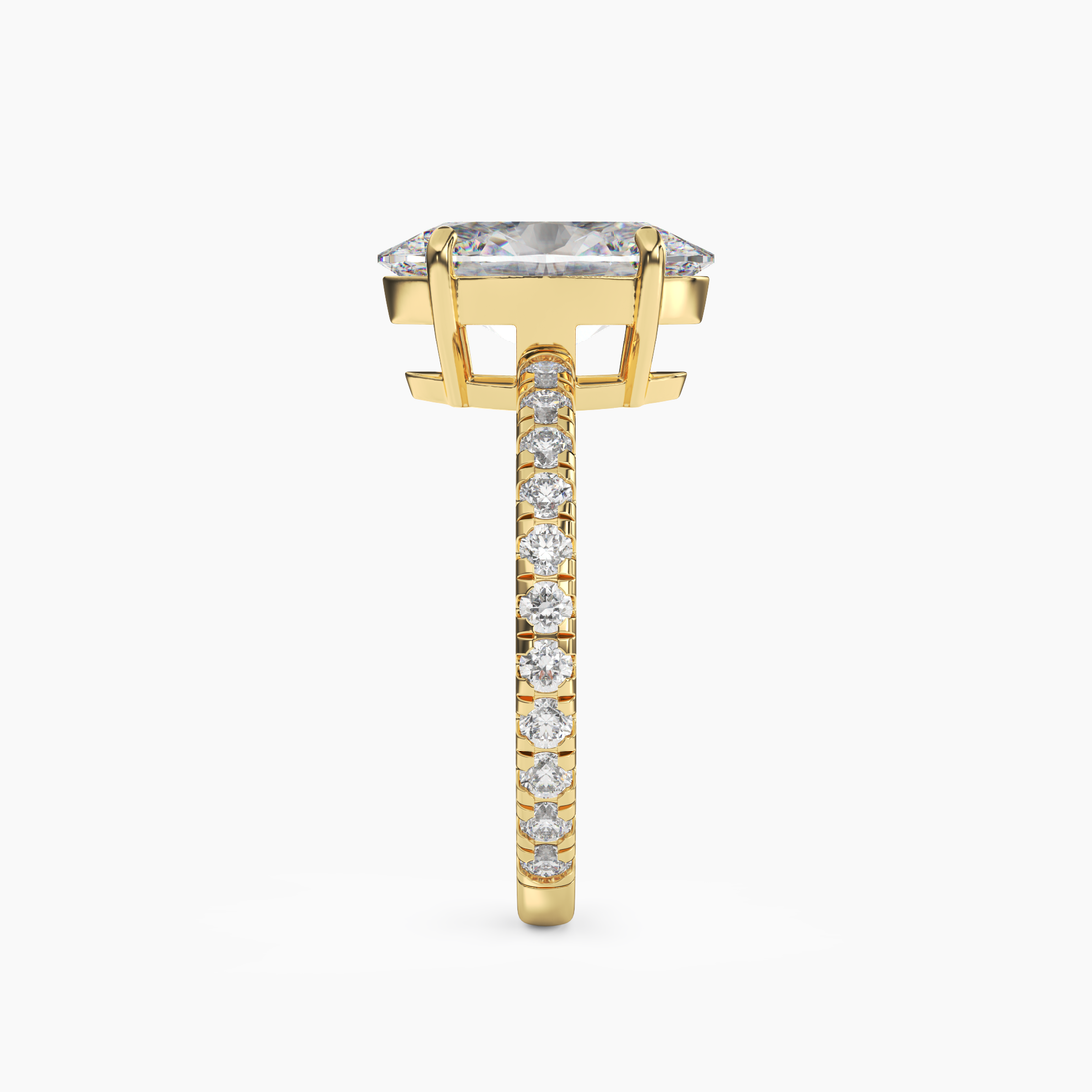 Aurora 2.5 Carat Oval Cut Pave Lab Grown Diamond Ring in 10K Rose Gold - View 9