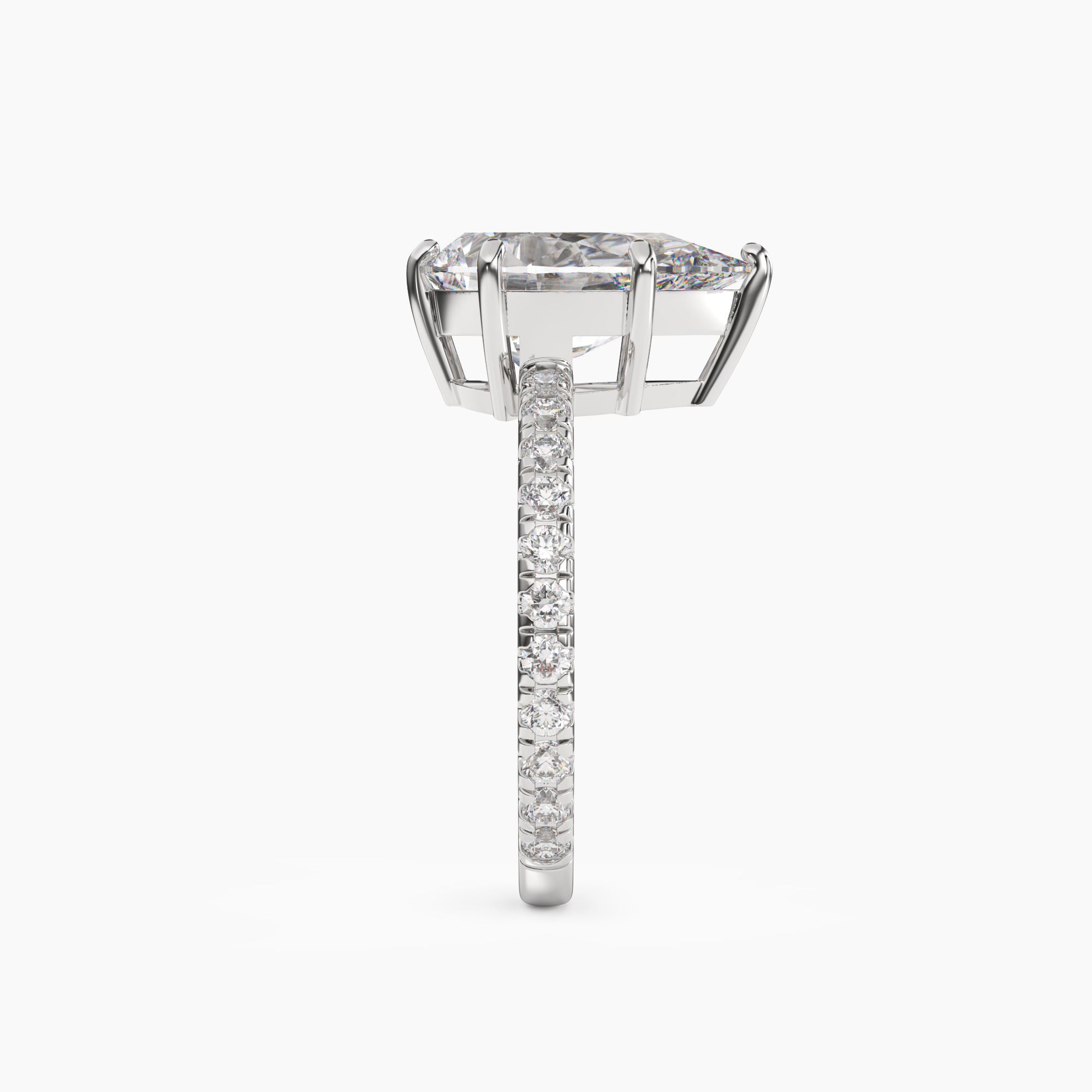 Aurora 2.5 Carat Pear Cut Pave Lab Grown Diamond Ring in 10K Yellow Gold - View 6