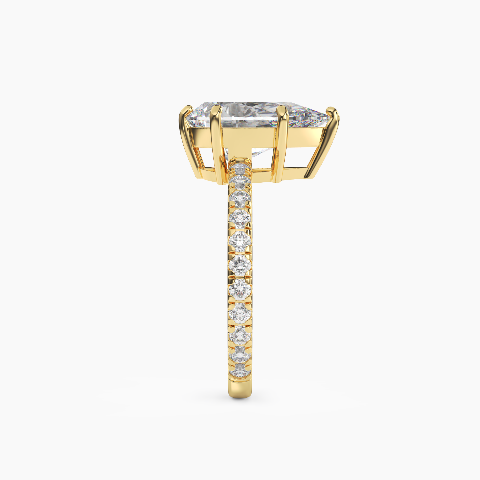 Aurora 3.5 Carat Pear Cut Pave Lab Grown Diamond Ring in Platinum - View 6