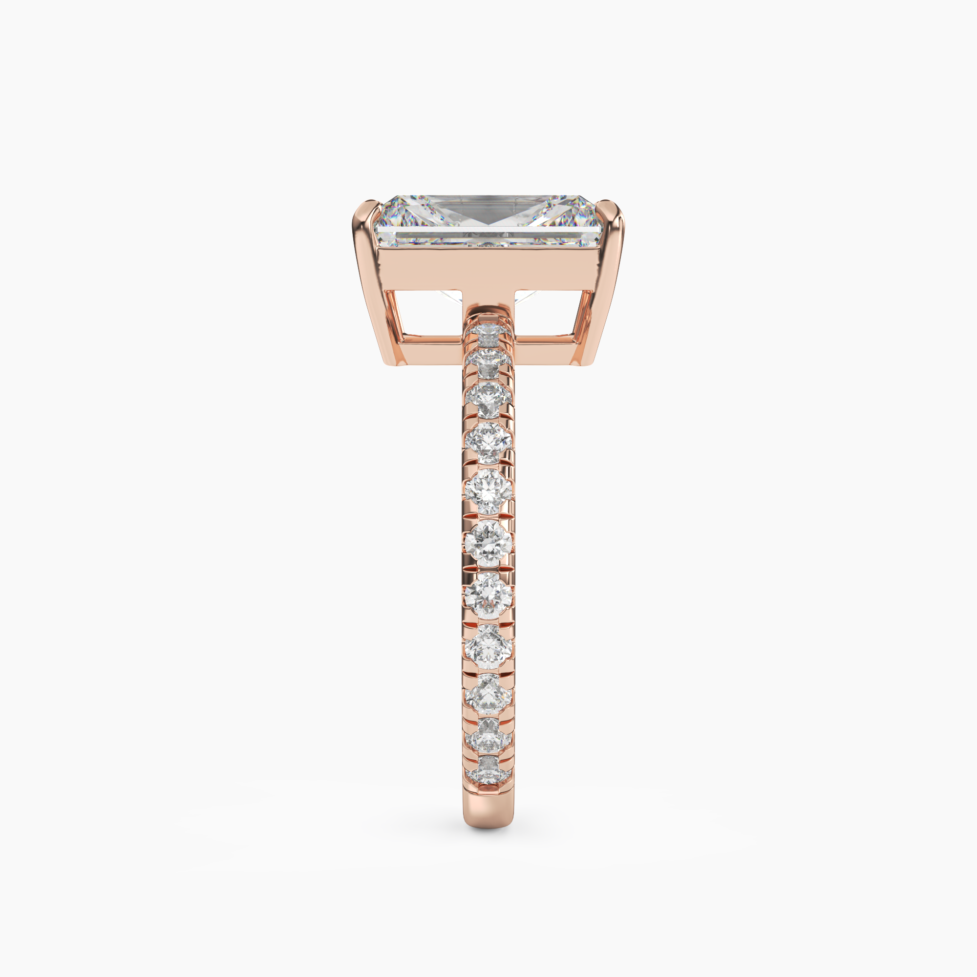 Aurora 2 Carat Radiant Cut Pave Lab Grown Diamond Ring in Platinum - View 9