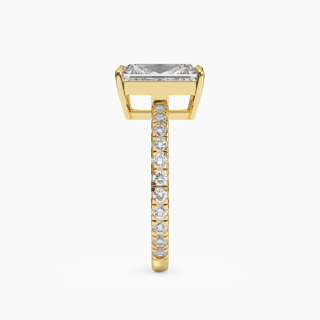 Aurora 1 Carat Radiant Cut Pave Lab Grown Diamond Ring in Silver - View 6