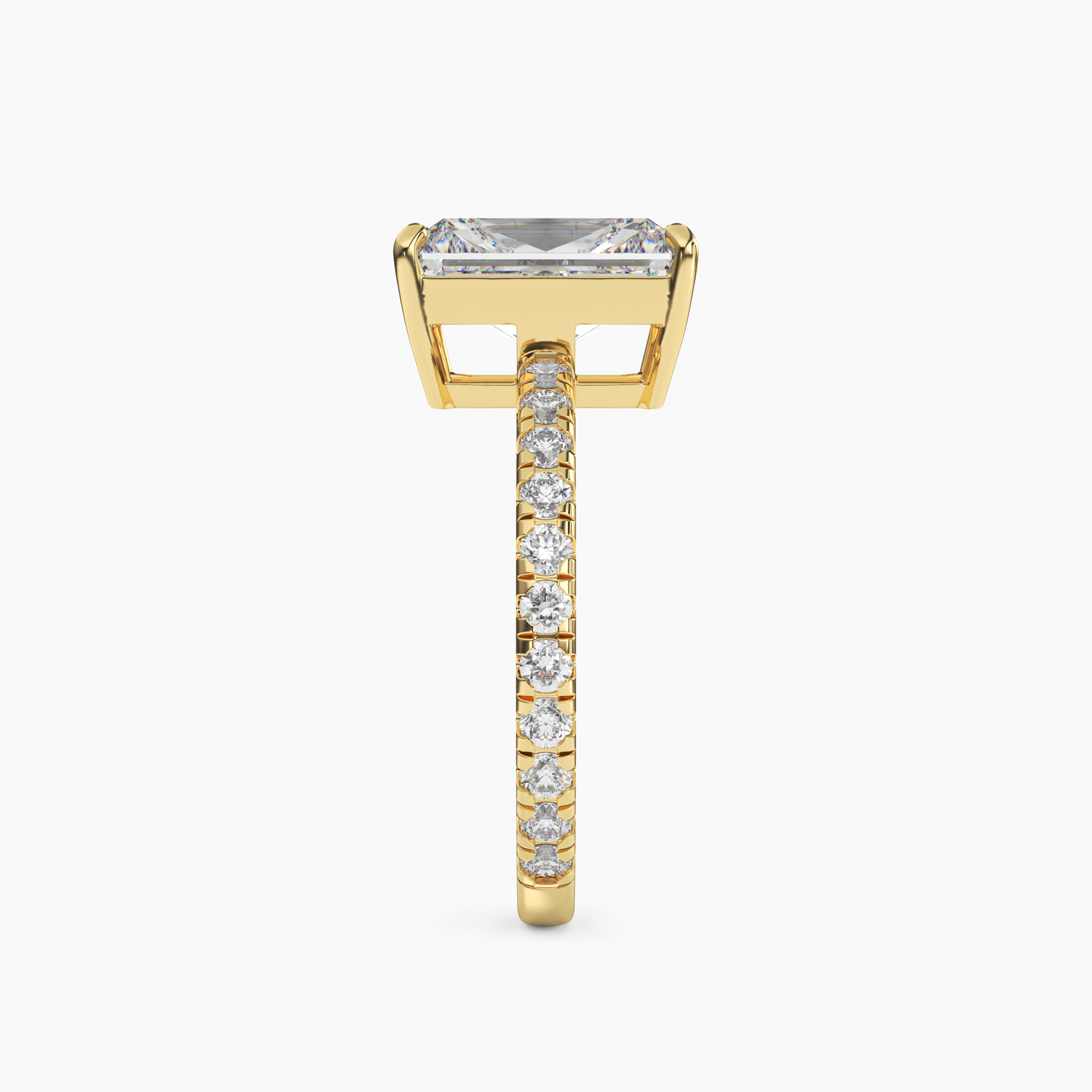 Aurora 4 Carat Radiant Cut Pave Lab Grown Diamond Ring in Silver - View 6