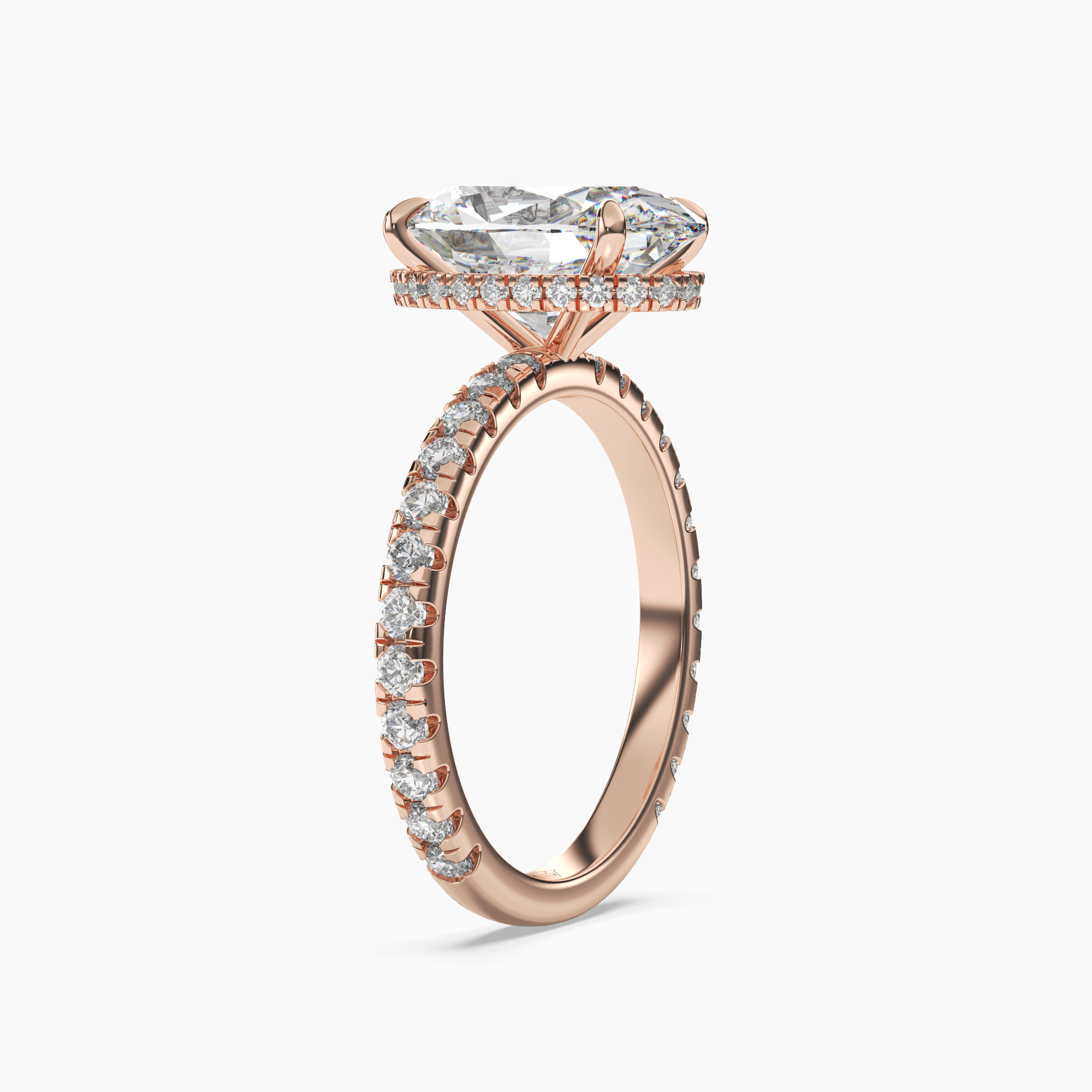 Clara 1 Carat Oval Cut Pave Lab Grown Diamond Ring in Silver - View 8