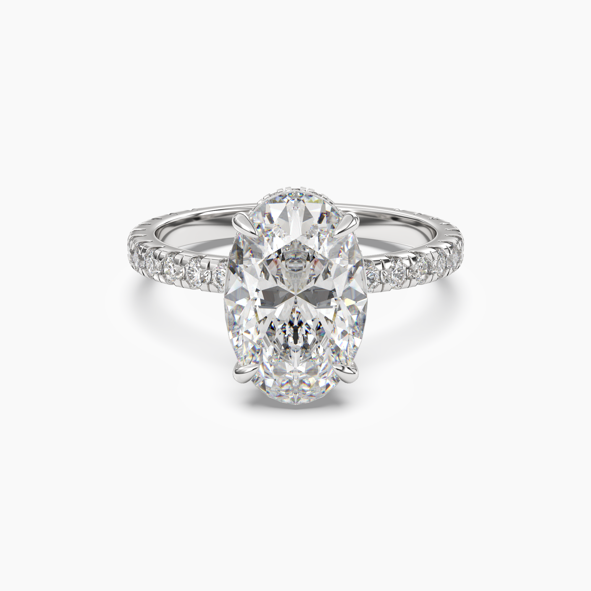 Fresco Oval Hidden Halo 1.5 Carat Lab Grown Diamond Engagement Ring in 18K Rose Gold