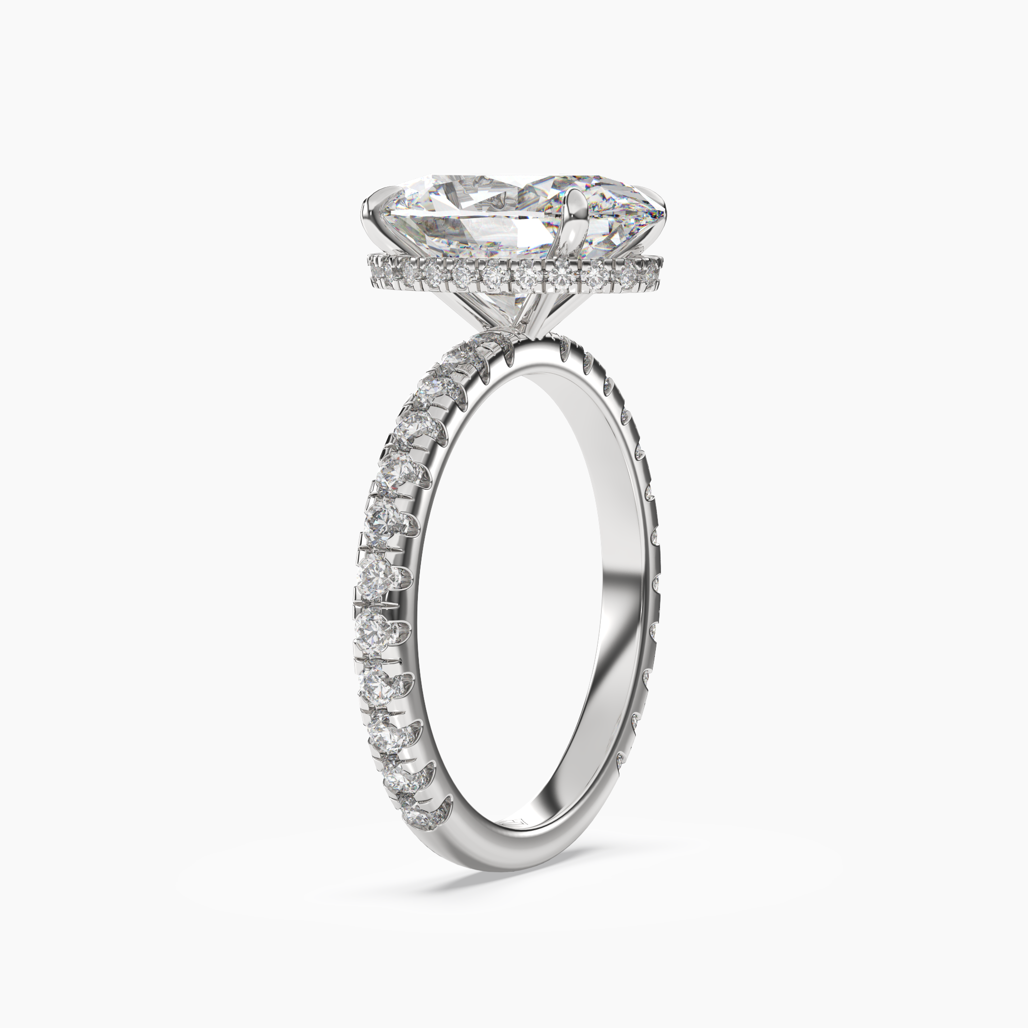 Clara 1.5 Carat Oval Cut Pave Lab Grown Diamond Ring in 18K Rose Gold - View 5