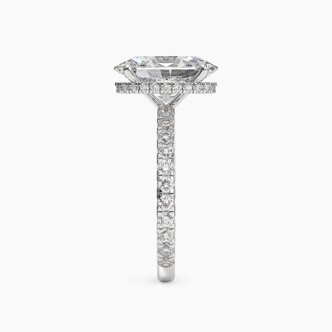 Fresco Oval Hidden Halo 1.5 Carat Lab Grown Diamond Engagement Ring in 18K Rose Gold