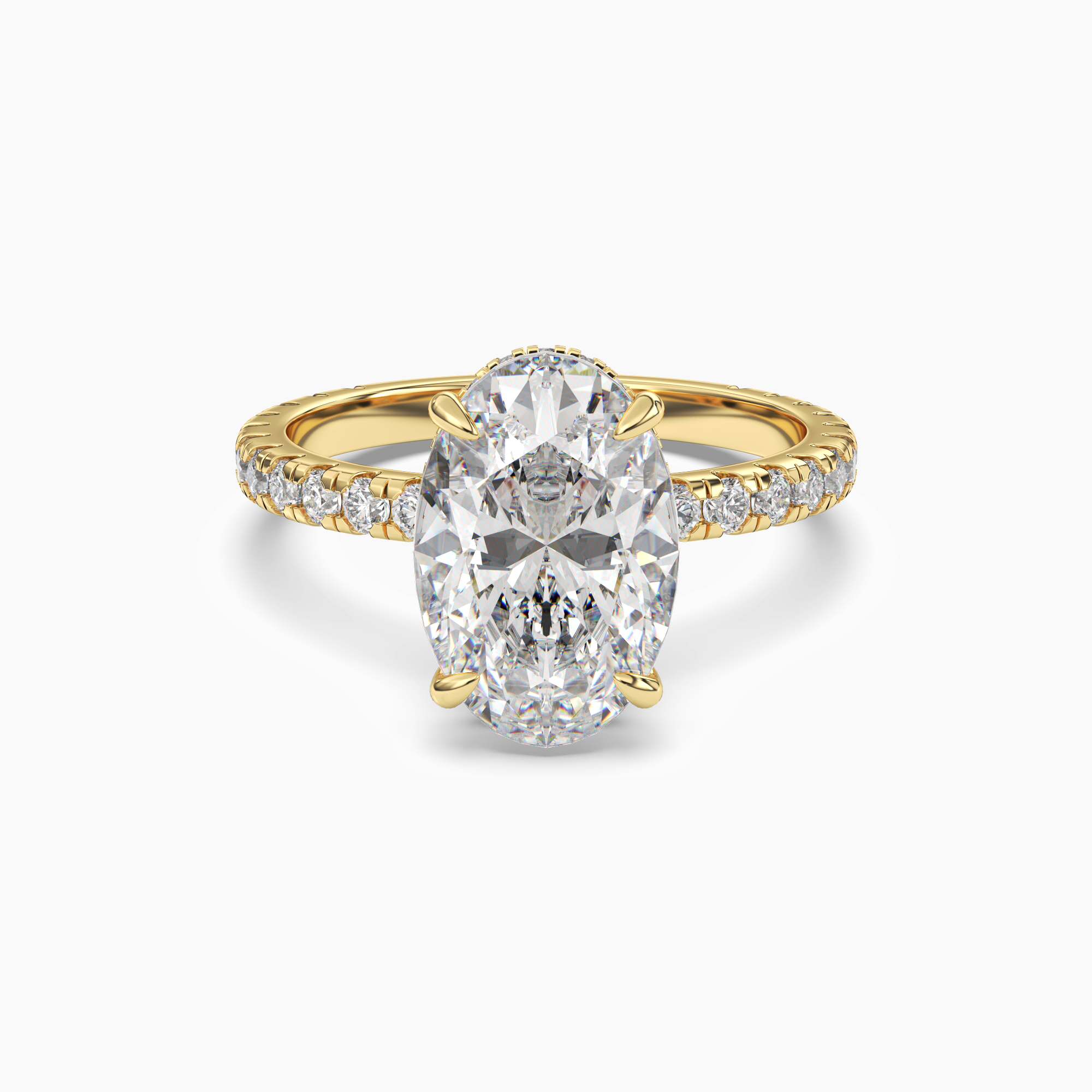 Clara 1.5 Carat Oval Cut Pave Lab Grown Diamond Ring in Silver - View 4