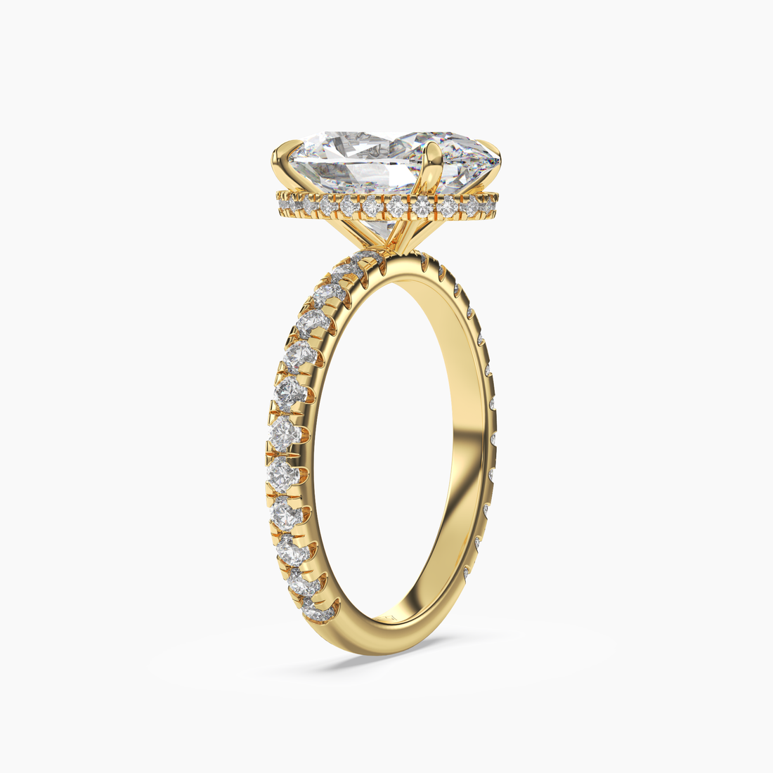 Fresco Oval Hidden Halo 1.5 Carat Lab Grown Diamond Engagement Ring in 18K Rose Gold