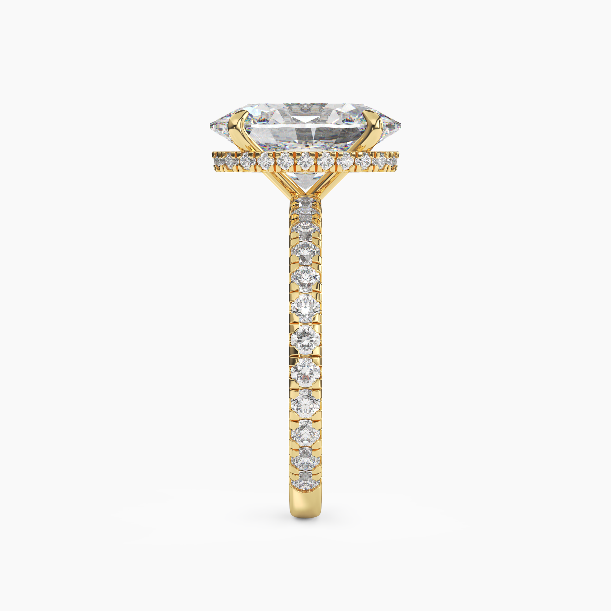 Clara 1.5 Carat Oval Cut Pave Lab Grown Diamond Ring in Platinum - View 6