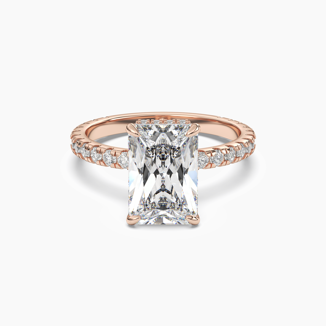 Clara 1.5 Carat Radiant Cut Pave Lab Grown Diamond Ring in 18K White Gold - View 7