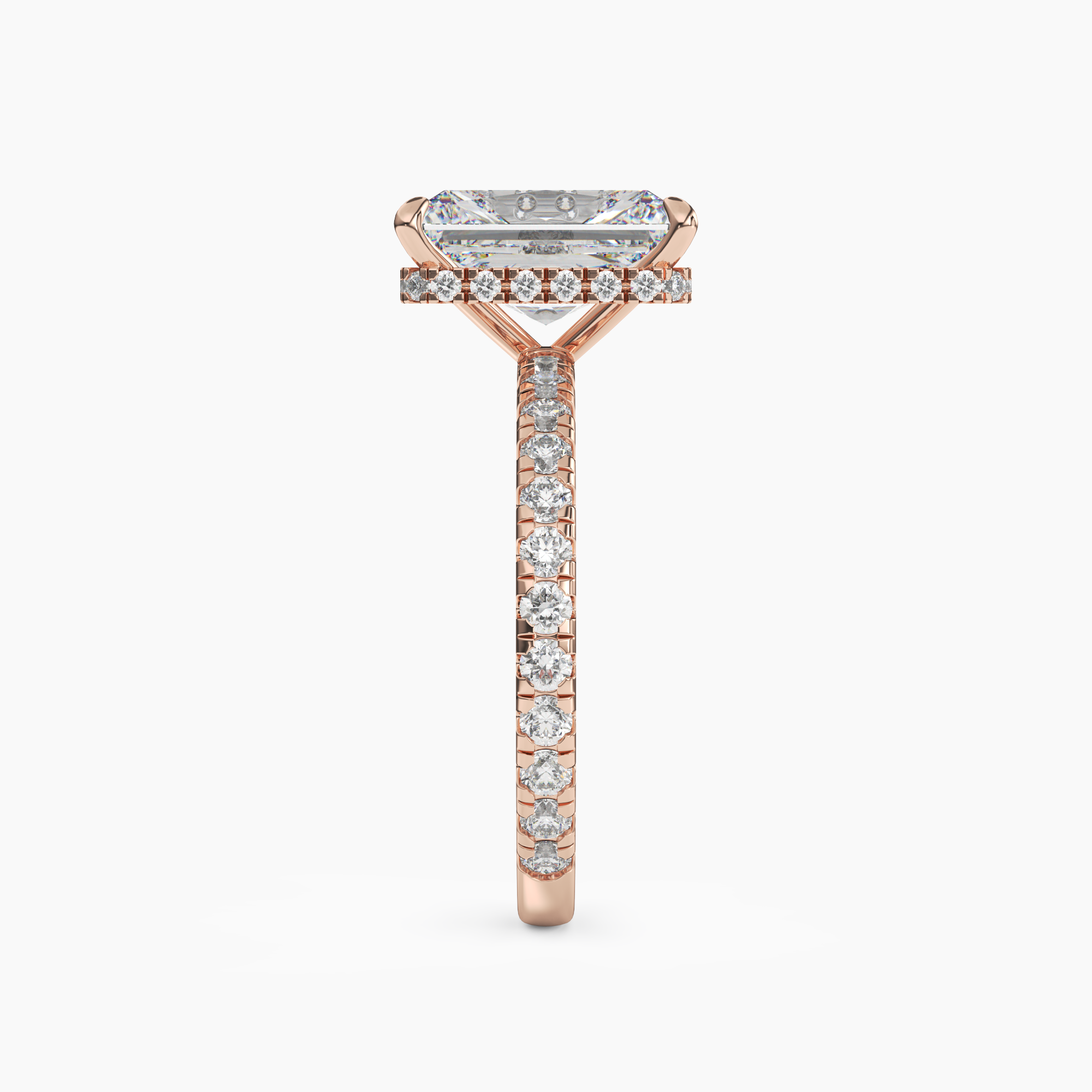 Clara 1 Carat Radiant Cut Pave Lab Grown Diamond Ring in Silver - View 9