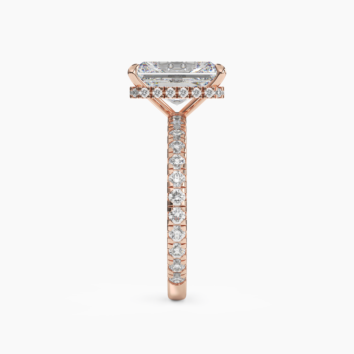 Clara 2.5 Carat Radiant Cut Pave Lab Grown Diamond Ring in 14K Yellow Gold - View 9