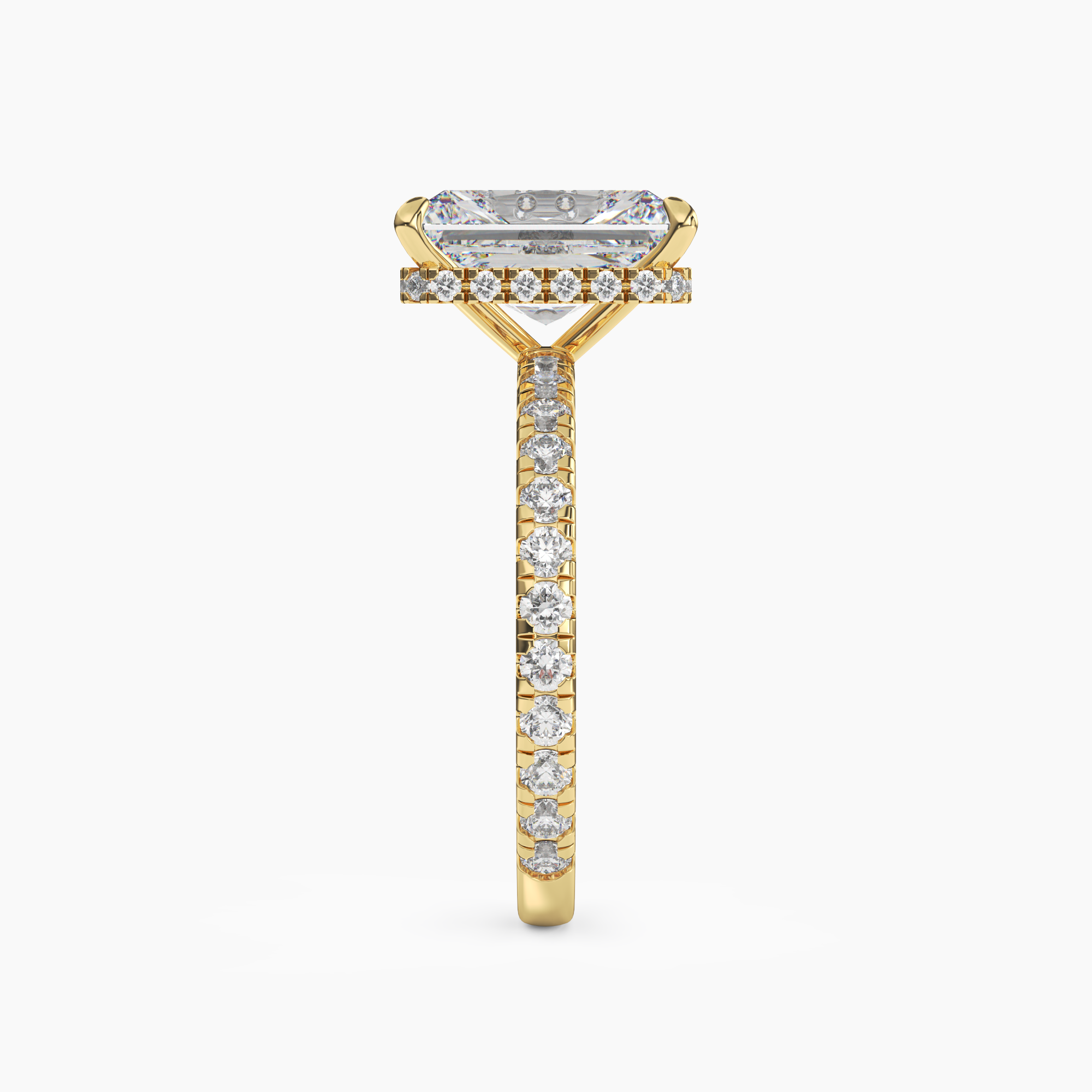 Clara 1 Carat Radiant Cut Pave Lab Grown Diamond Ring in Silver - View 6