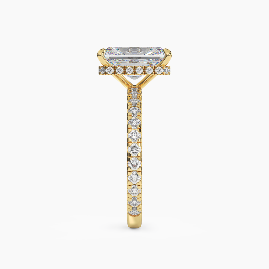 Clara 3.5 Carat Radiant Cut Pave Lab Grown Diamond Ring in Silver - View 6