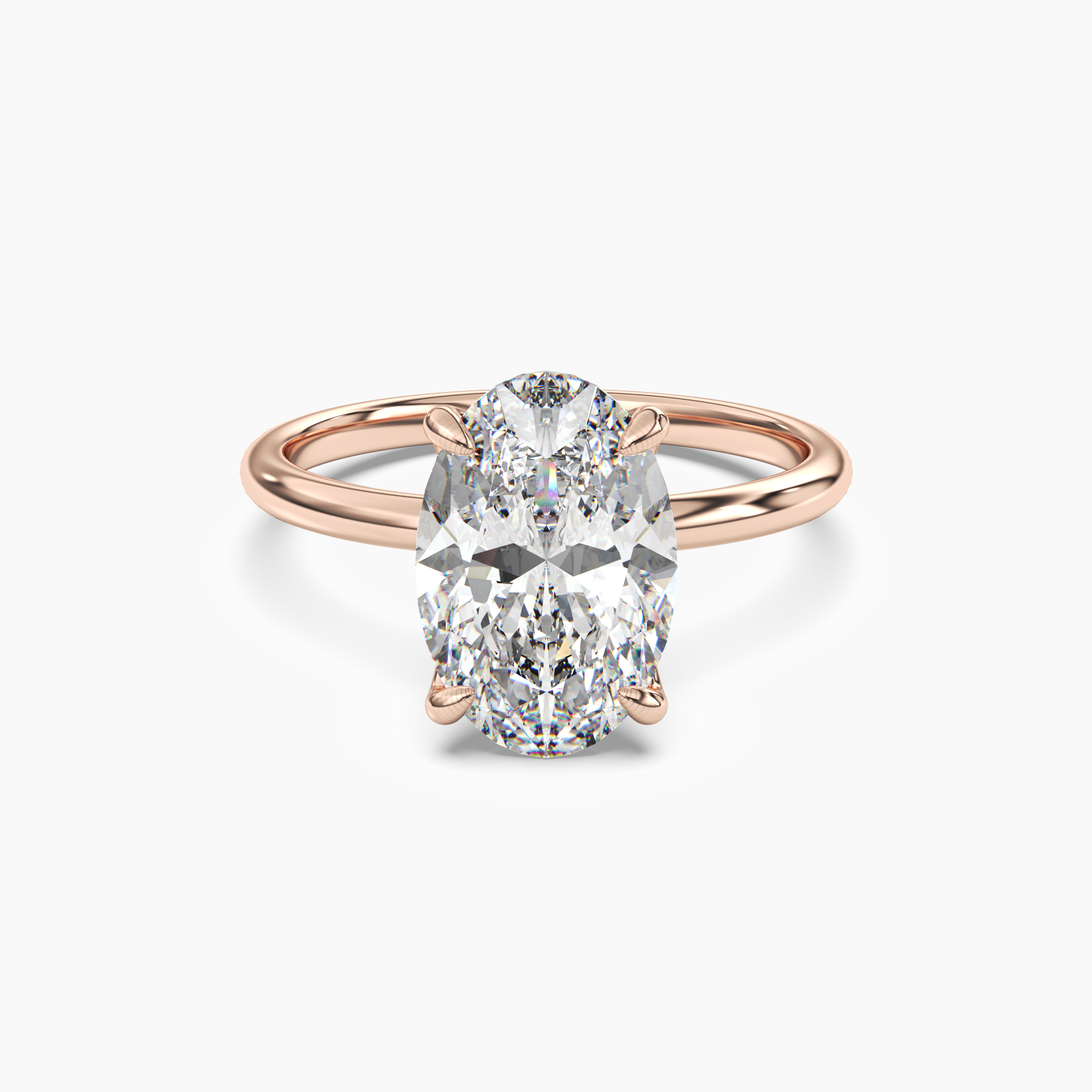 Isla 1 Carat Oval Cut Solitaire Lab Grown Diamond Ring in 10K Rose Gold