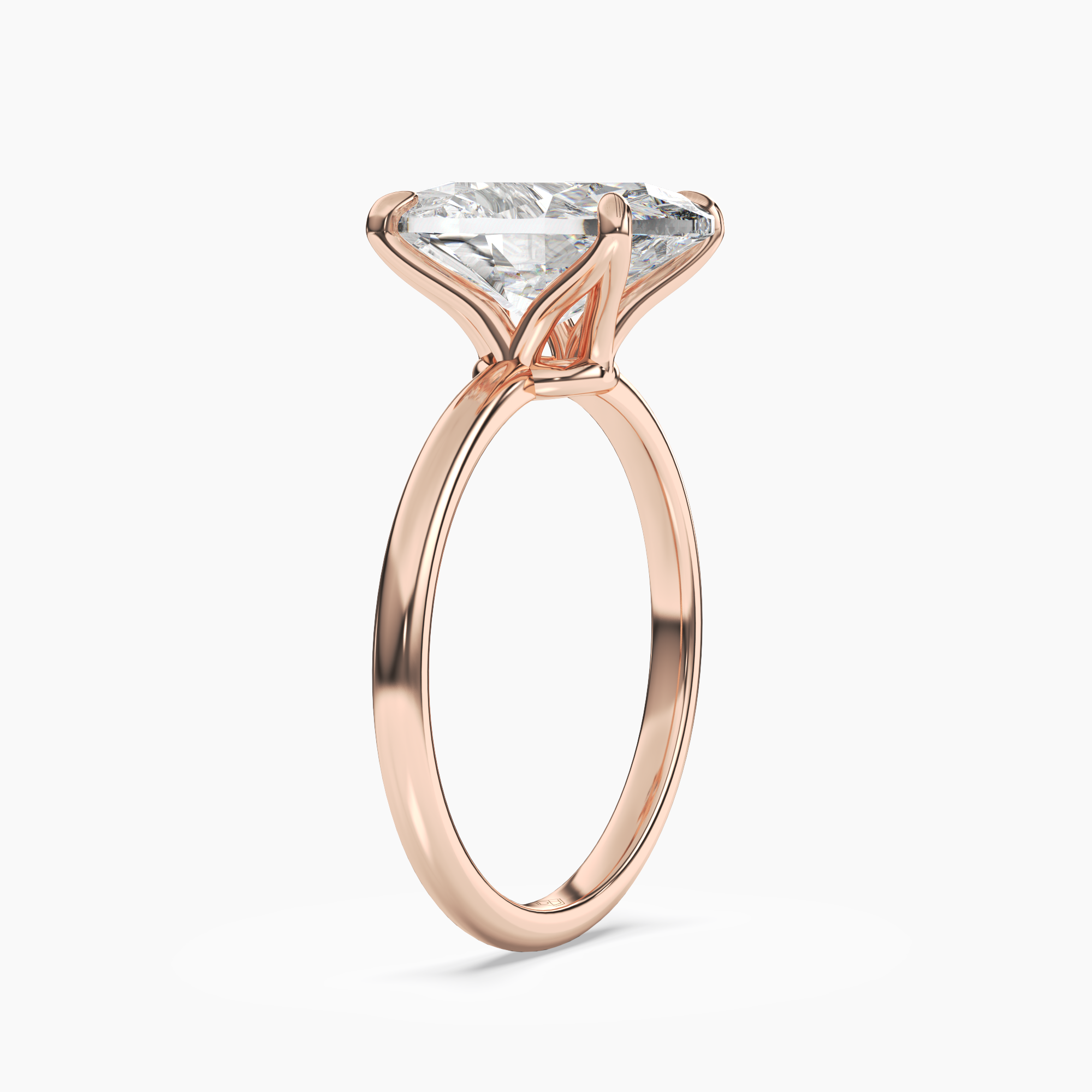 Isla 2 Carat Oval Cut Solitaire Lab Grown Diamond Ring in 10K Rose Gold - View 2