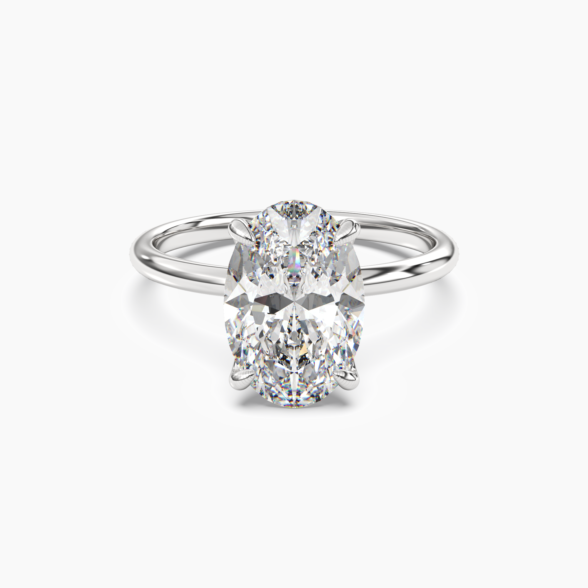 Isla 2 Carat Oval Cut Solitaire Lab Grown Diamond Ring in 10K White Gold