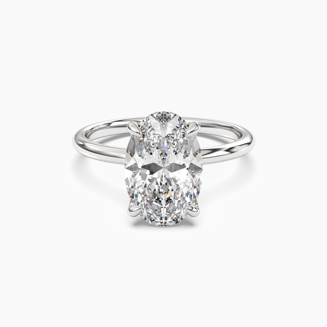 Isla 2 Carat Oval Cut Solitaire Lab Grown Diamond Ring in Silver