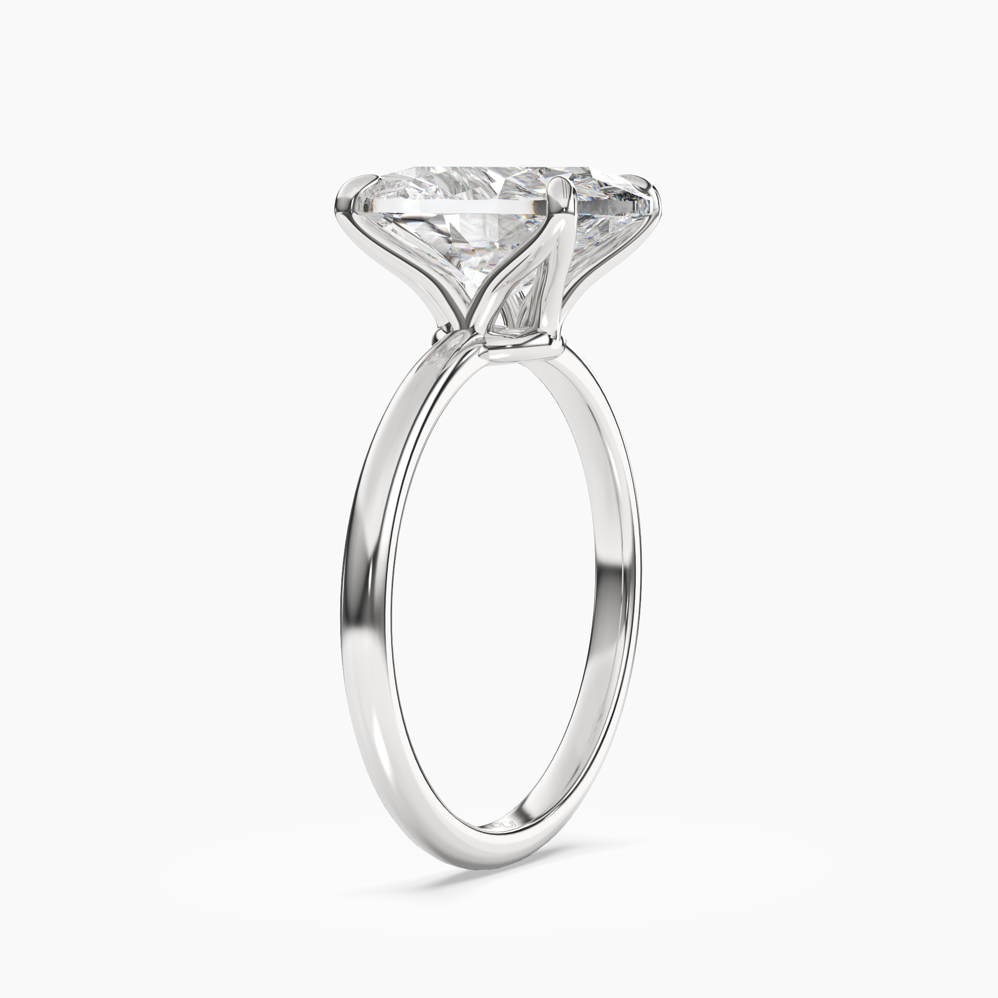 Isla 2.5 Carat Oval Cut Solitaire Lab Grown Diamond Ring in 14K White Gold - View 2
