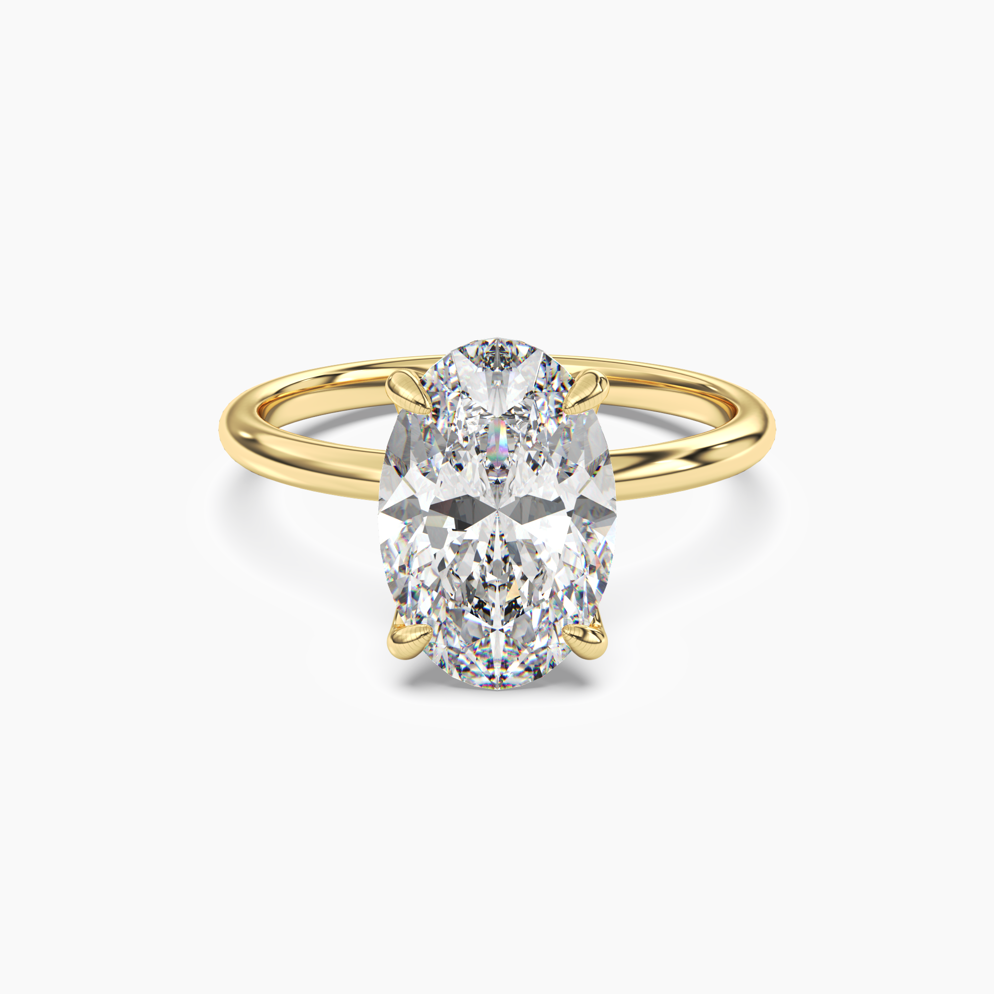 Isla 2 Carat Oval Cut Solitaire Lab Grown Diamond Ring in 14K Yellow Gold
