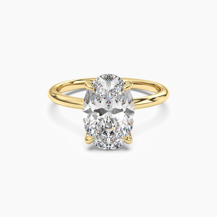 Isla 4 Carat Oval Cut Solitaire Lab Grown Diamond Ring in 14K Yellow Gold
