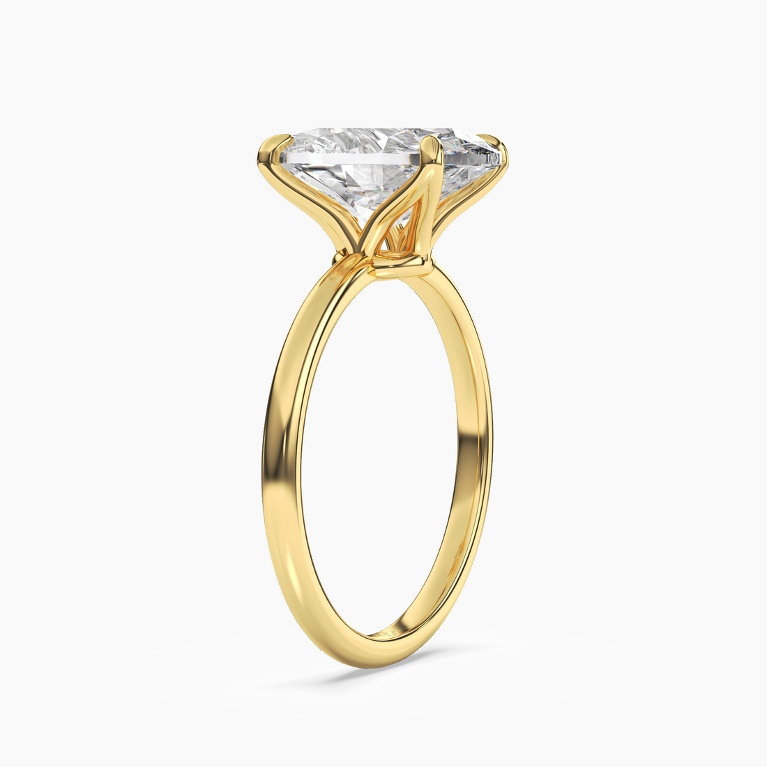 Isla 2 Carat Oval Cut Solitaire Lab Grown Diamond Ring in 18K Yellow Gold - View 2