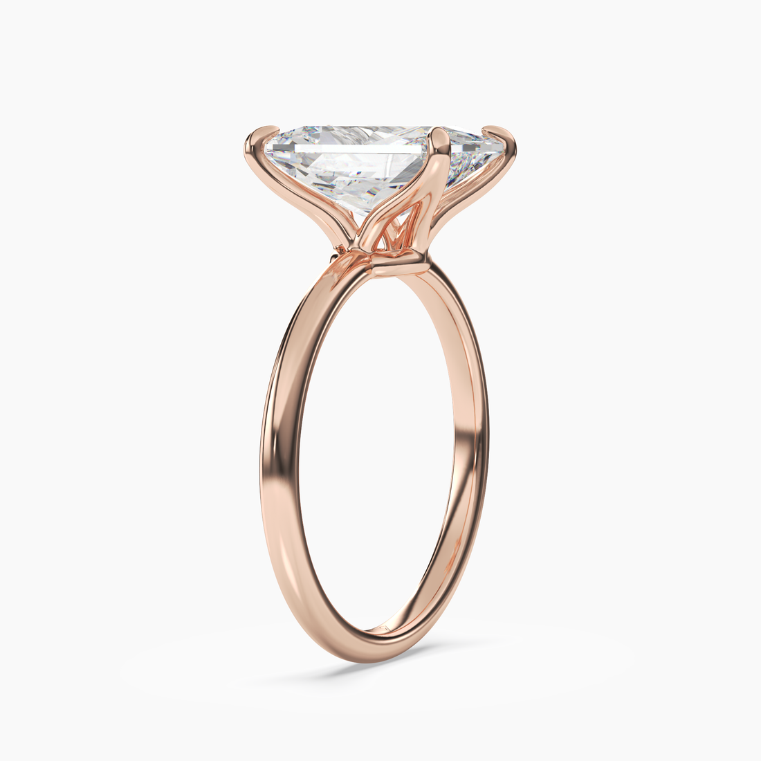 Isla 1.5 Carat Radiant Cut Solitaire Lab Grown Diamond Ring in 10K Yellow Gold - View 8
