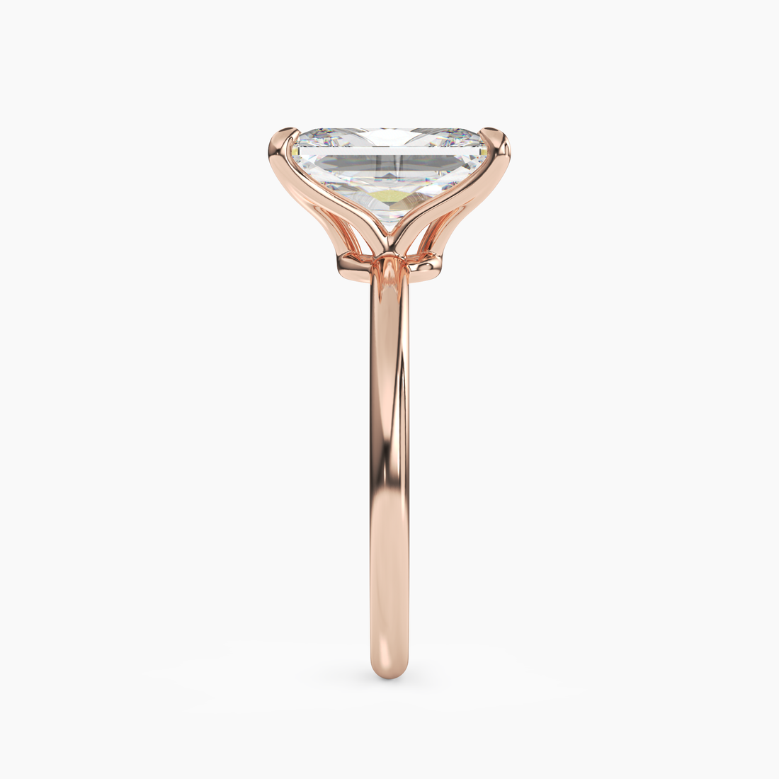 Isla 5 Carat Radiant Cut Solitaire Lab Grown Diamond Ring in 10K Rose Gold - View 3