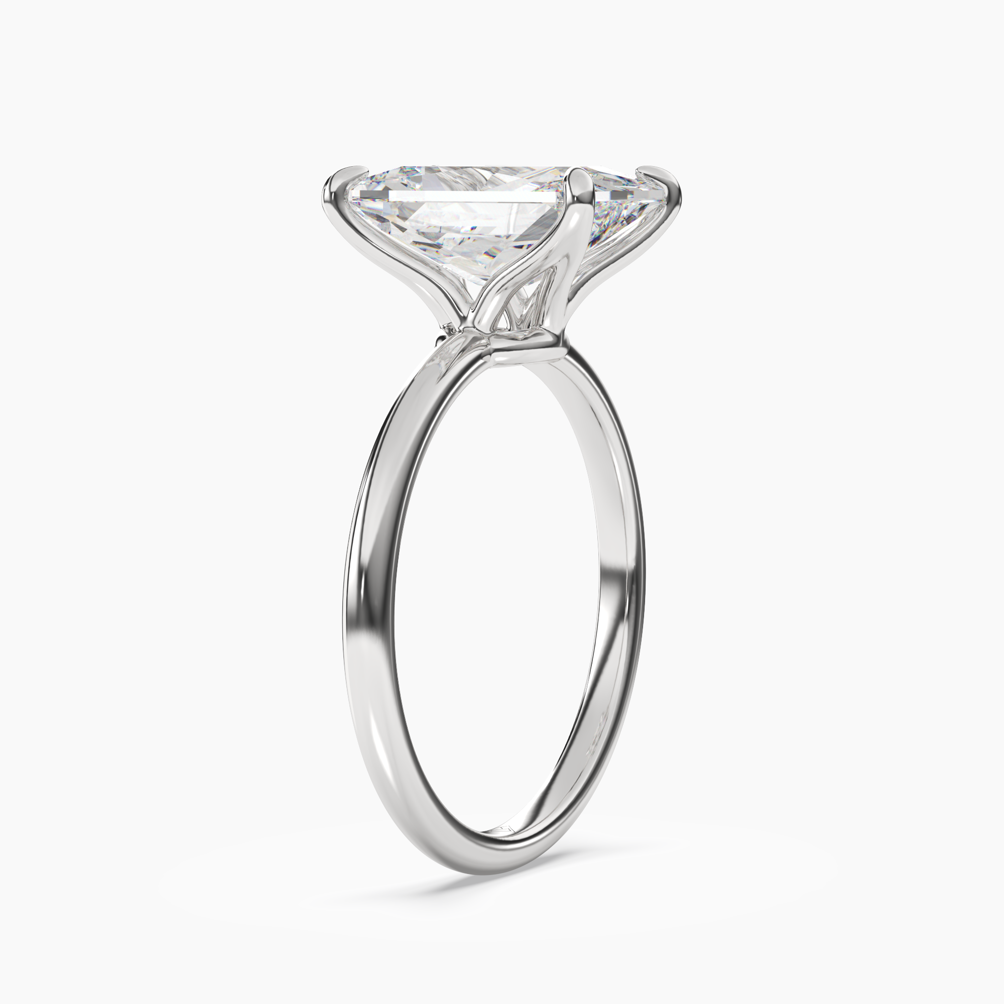 Isla 1 Carat Radiant Cut Solitaire Lab Grown Diamond Ring in 18K White Gold - View 2
