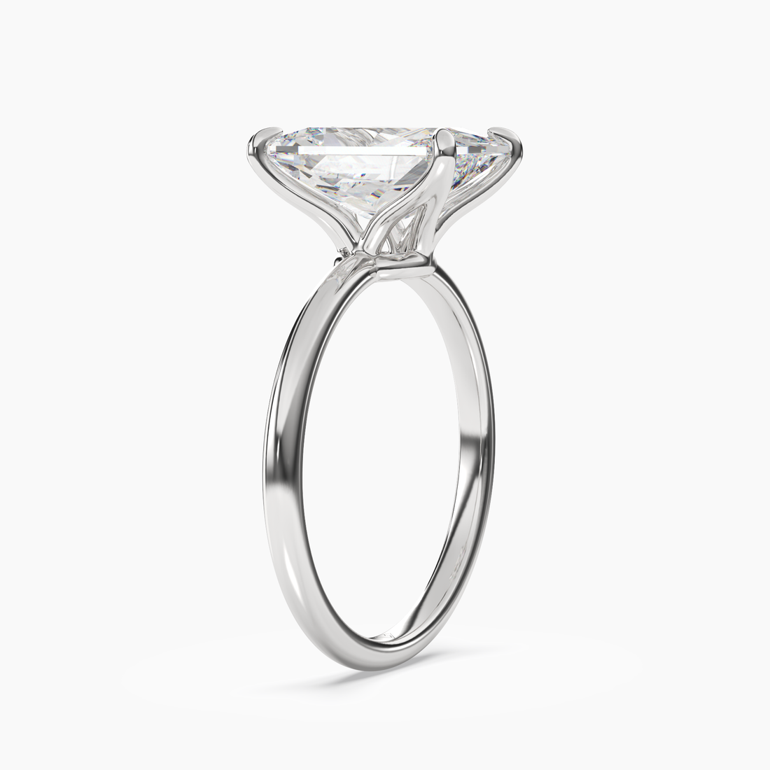 Isla 2 Carat Radiant Cut Solitaire Lab Grown Diamond Ring in 10K Yellow Gold - View 5