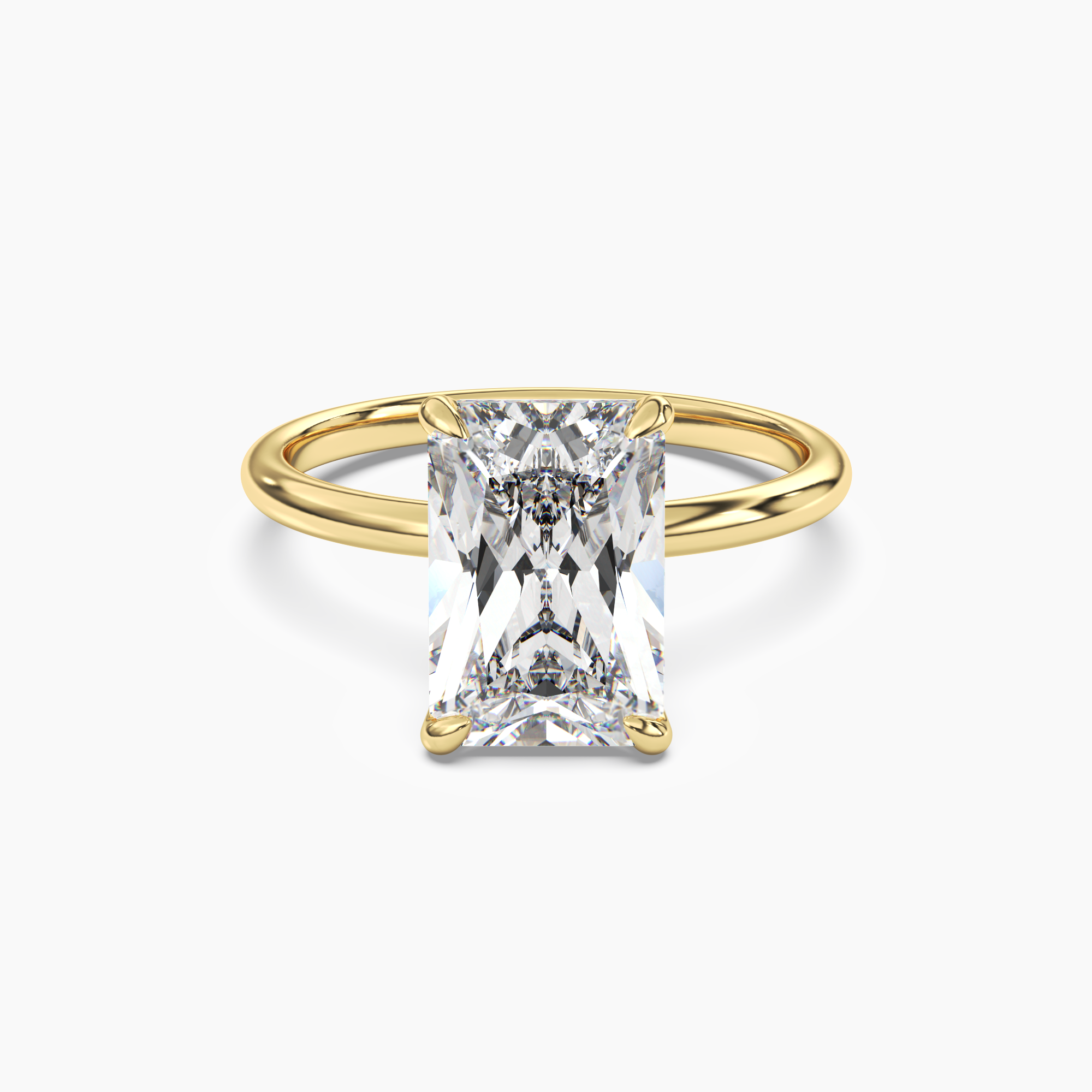 Isla 3.5 Carat Radiant Cut Solitaire Lab Grown Diamond Ring in 18K Yellow Gold
