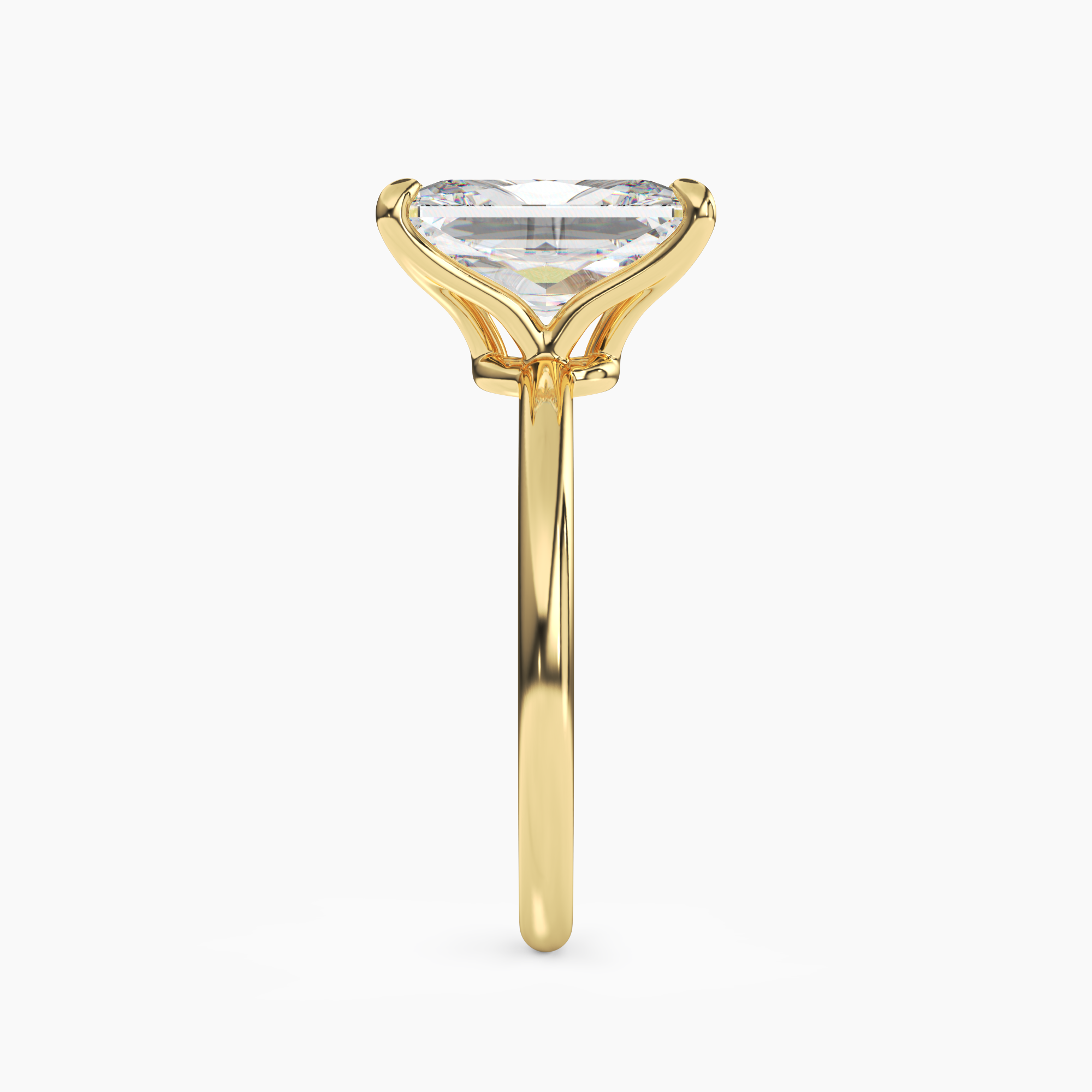 Isla 4 Carat Radiant Cut Solitaire Lab Grown Diamond Ring in 14K Yellow Gold - View 3