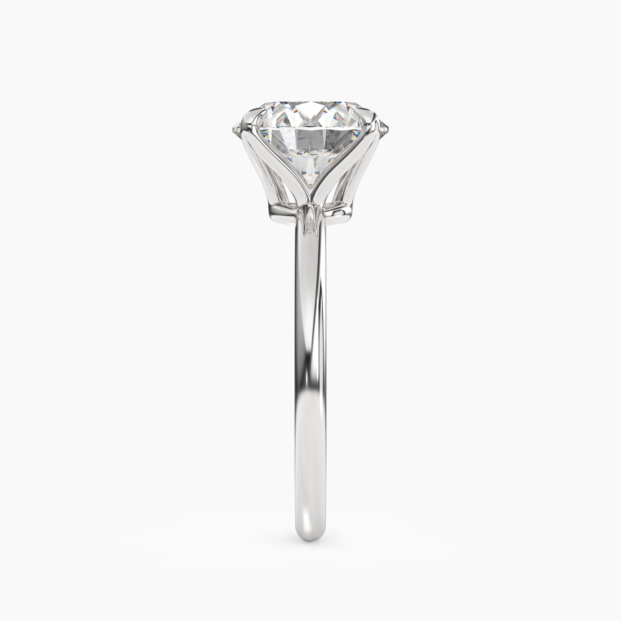 Isla 3.5 Carat Round Cut Solitaire Lab Grown Diamond Ring in 10K White Gold - View 3