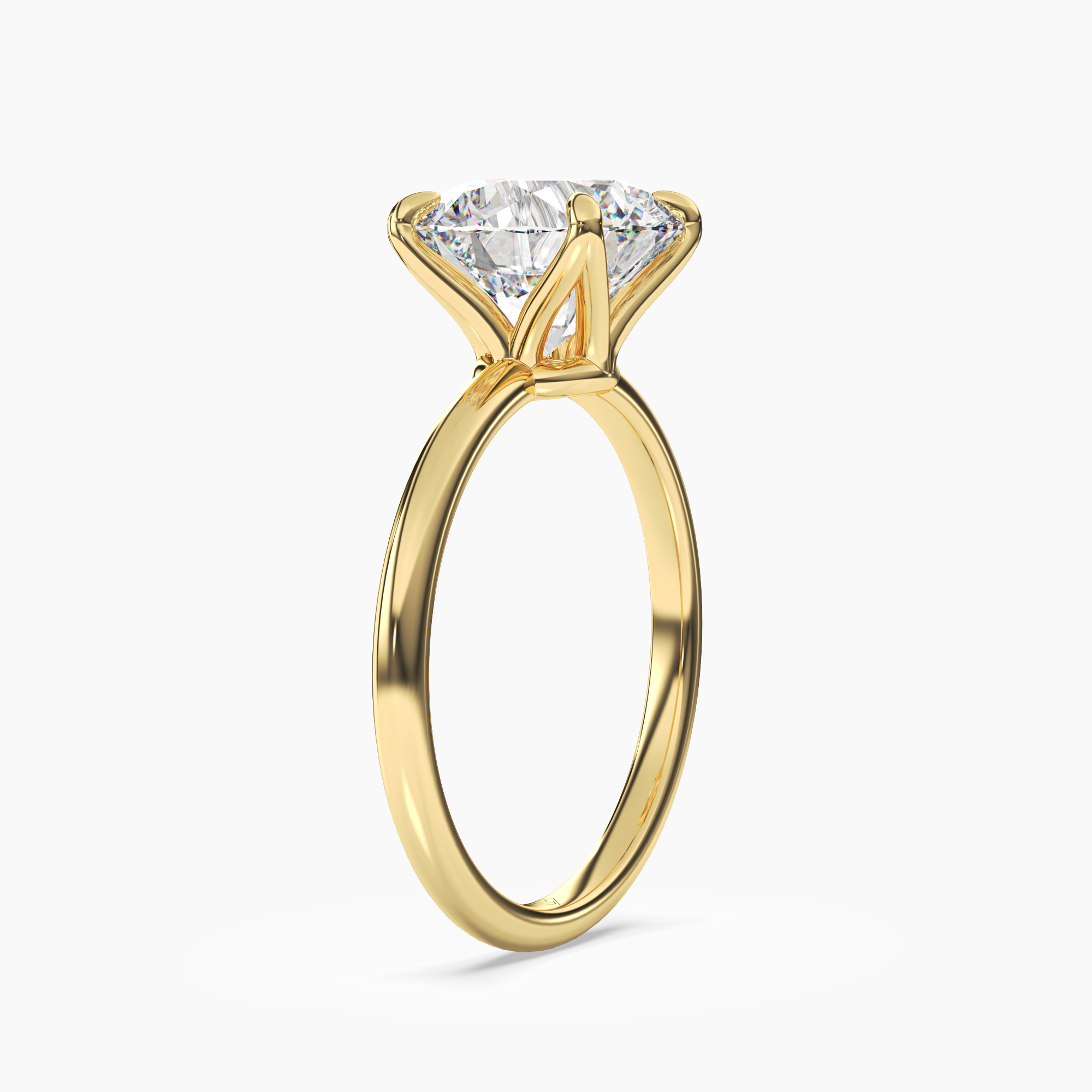 Isla 2 Carat Round Cut Solitaire Lab Grown Diamond Ring in 10K White Gold - View 5