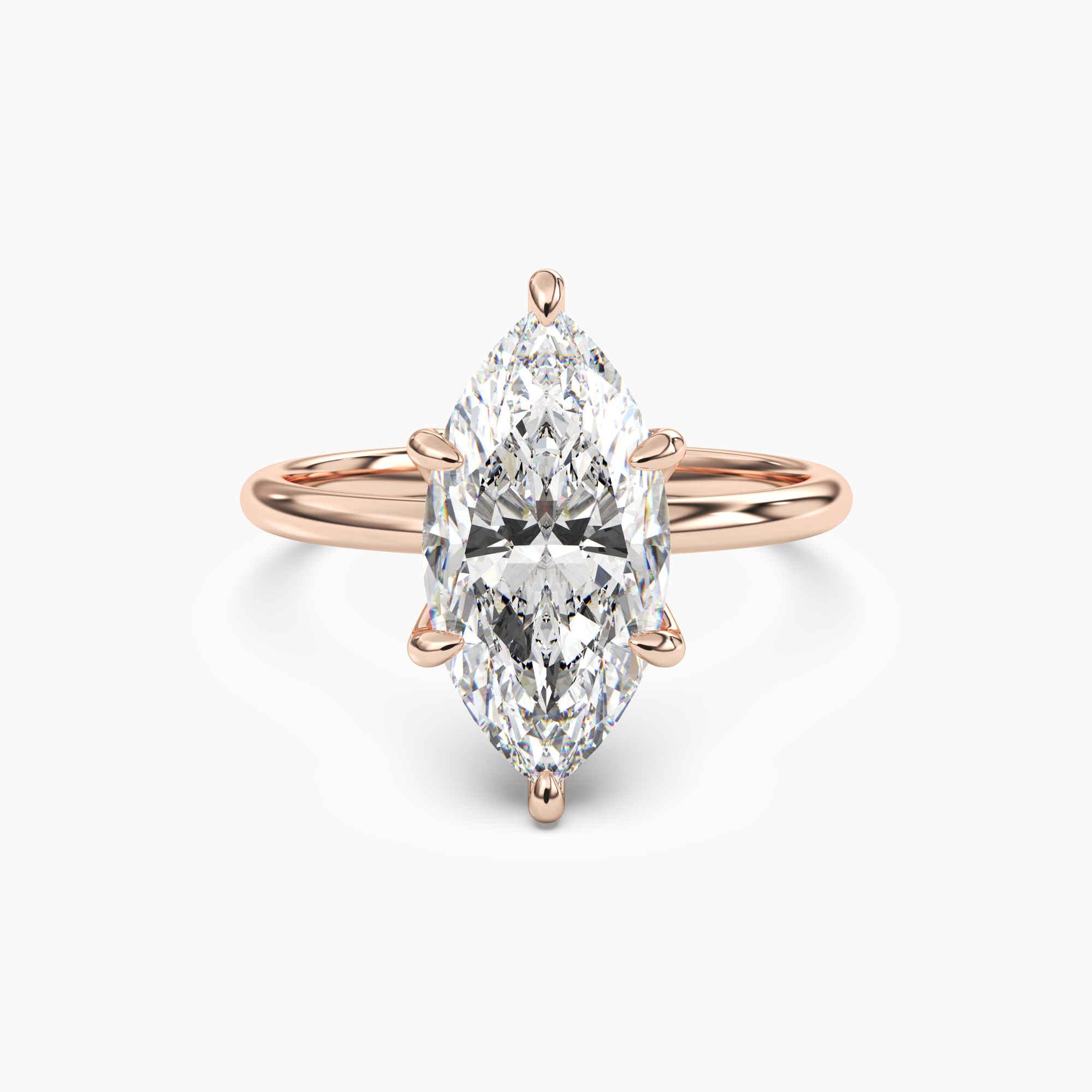 Evelyn 4 Carat Marquise Cut Solitaire Lab Grown Diamond Ring in Silver - View 7
