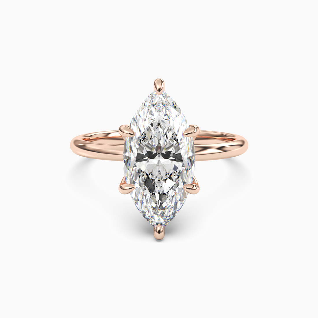 Evelyn 1 Carat Marquise Cut Solitaire Lab Grown Diamond Ring in Silver - View 7
