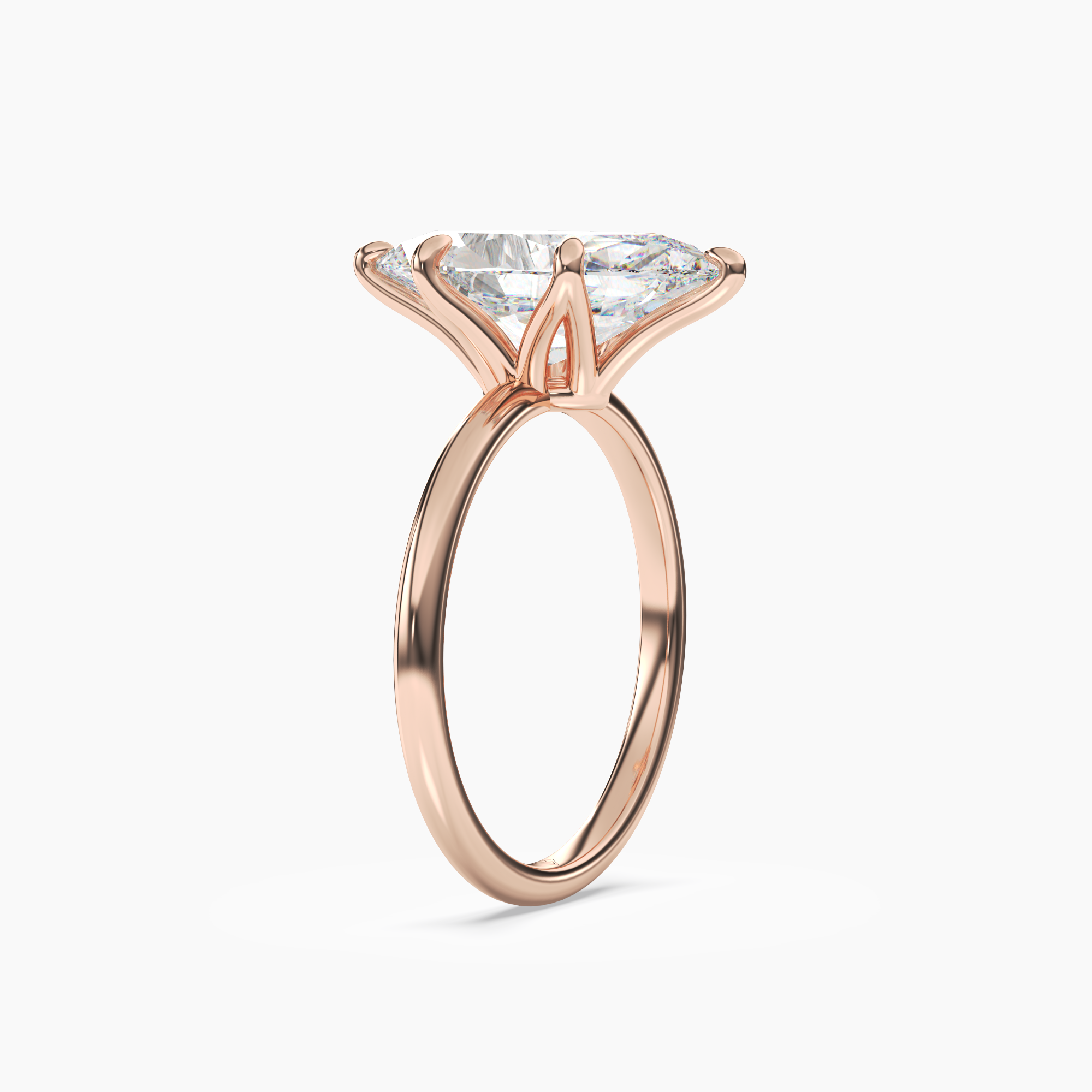 Evelyn 4 Carat Marquise Cut Solitaire Lab Grown Diamond Ring in Silver - View 8