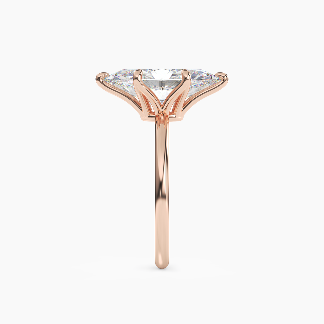Evelyn 4.5 Carat Marquise Cut Solitaire Lab Grown Diamond Ring in Silver - View 9