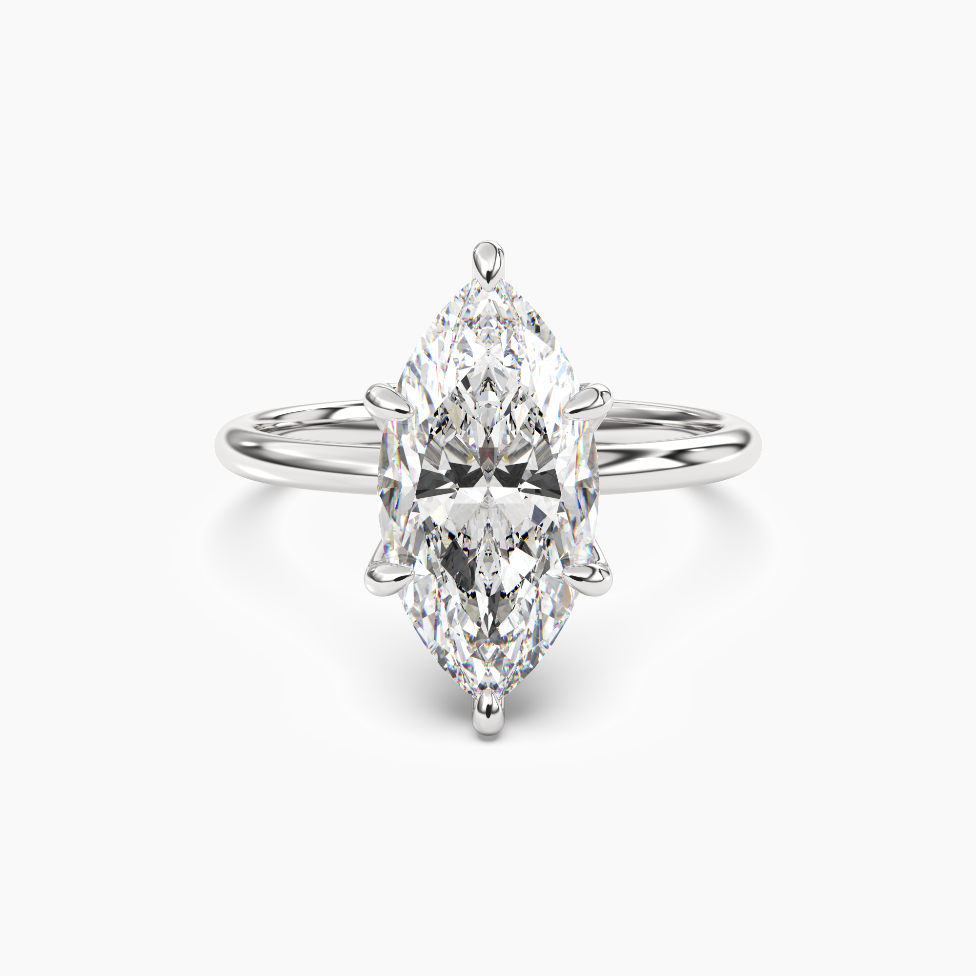 Evelyn 5 Carat Marquise Cut Solitaire Lab Grown Diamond Ring in Silver