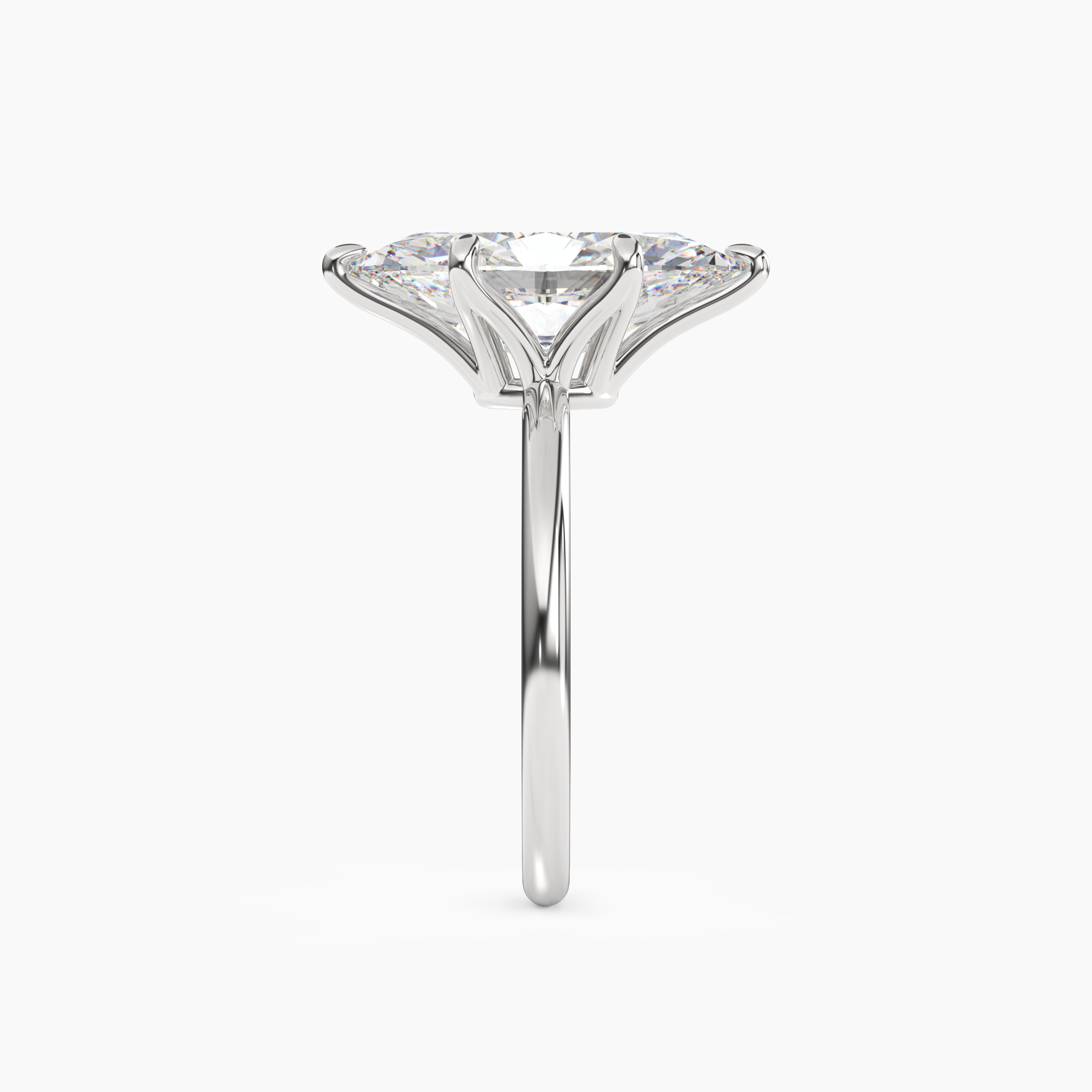 Evelyn 3.5 Carat Marquise Cut Solitaire Lab Grown Diamond Ring in Silver - View 3