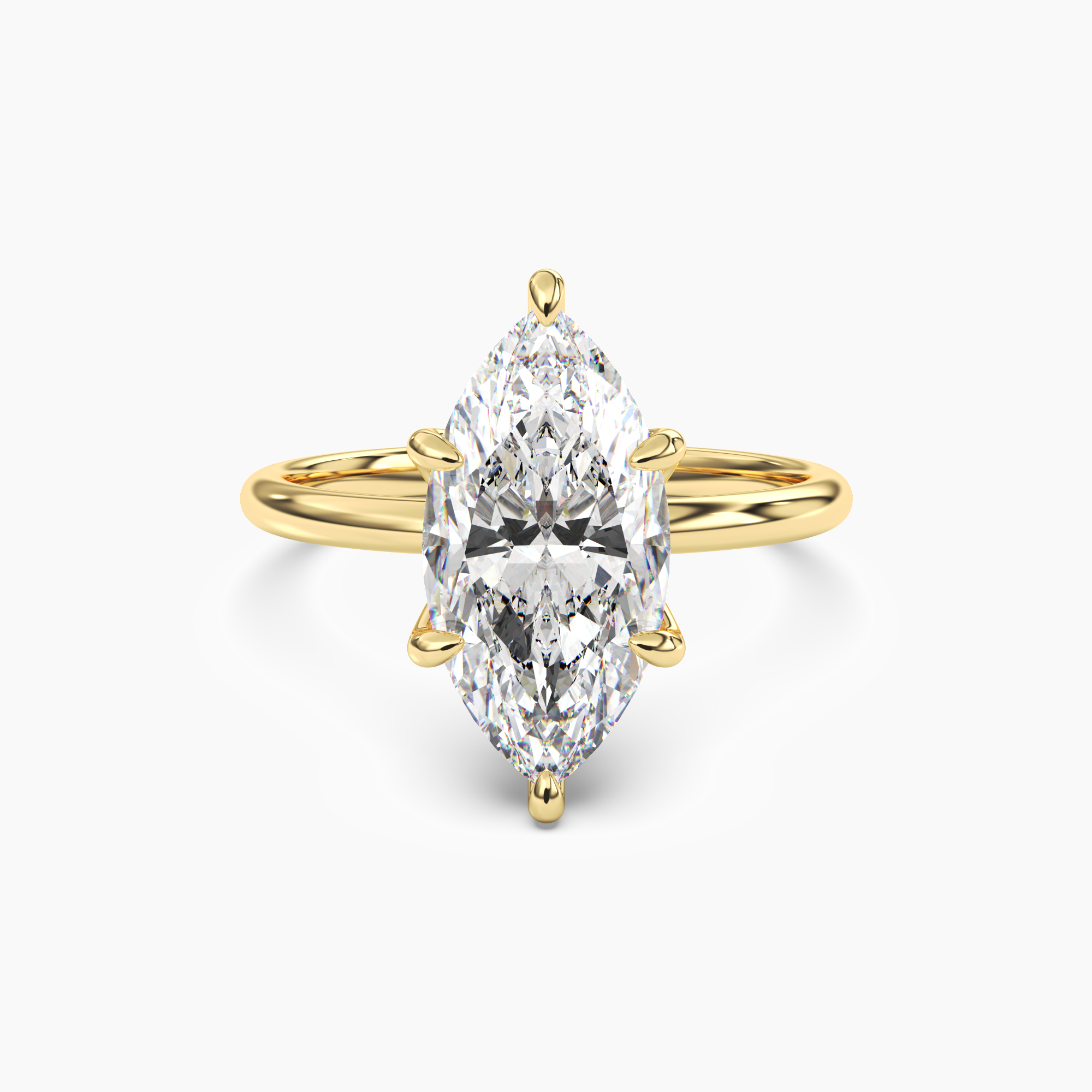 Evelyn 3.5 Carat Marquise Cut Solitaire Lab Grown Diamond Ring in 10K Yellow Gold