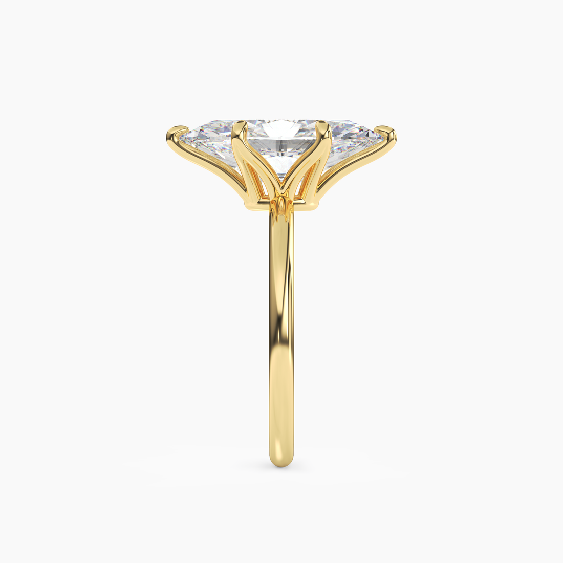 Evelyn 2.5 Carat Marquise Cut Solitaire Lab Grown Diamond Ring in 10K Yellow Gold - View 3