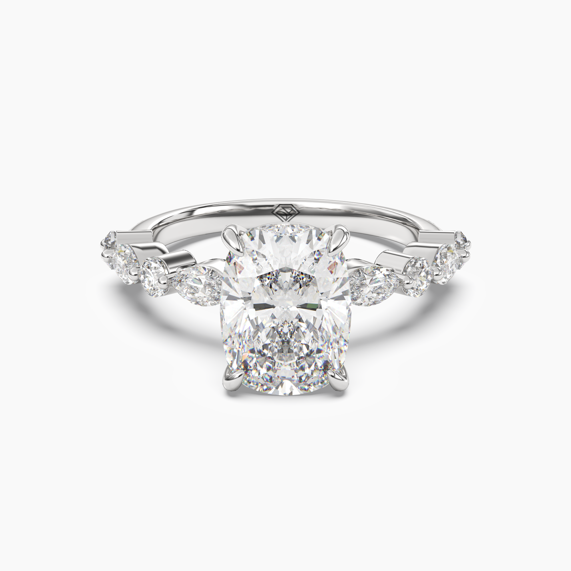 Celeste 4 Carat Cushion Cut Hidden Halo Lab Grown Diamond Ring in 10K Rose Gold - View 4