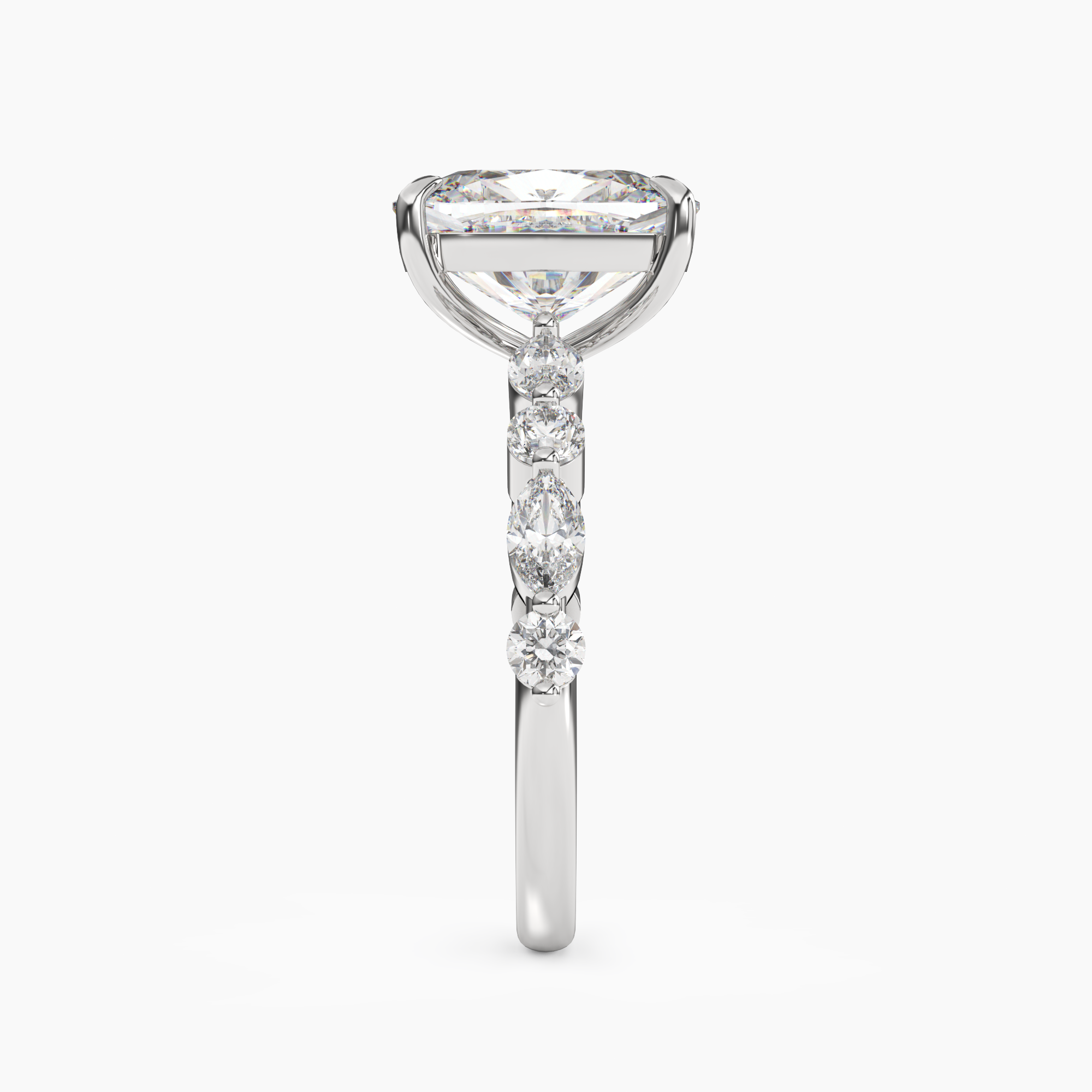 Celeste 5 Carat Cushion Cut Hidden Halo Lab Grown Diamond Ring in 10K Yellow Gold - View 6