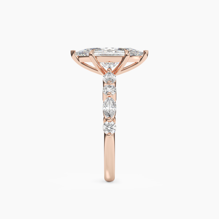Celeste 1.5 Carat Marquise Cut Pave Lab Grown Diamond Ring in 14K Yellow Gold - View 9