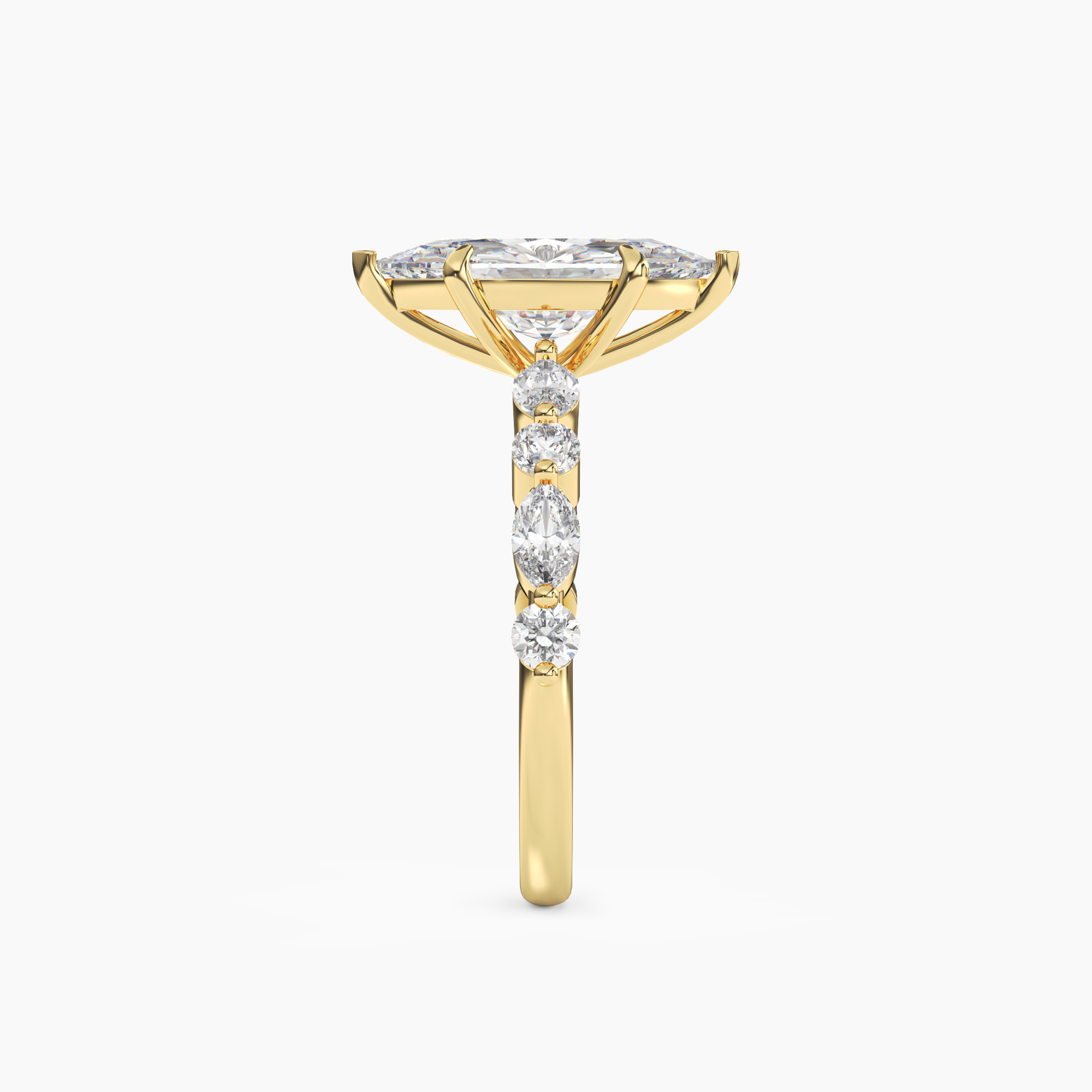 Celeste 2 Carat Marquise Cut Pave Lab Grown Diamond Ring in 10K Rose Gold - View 9